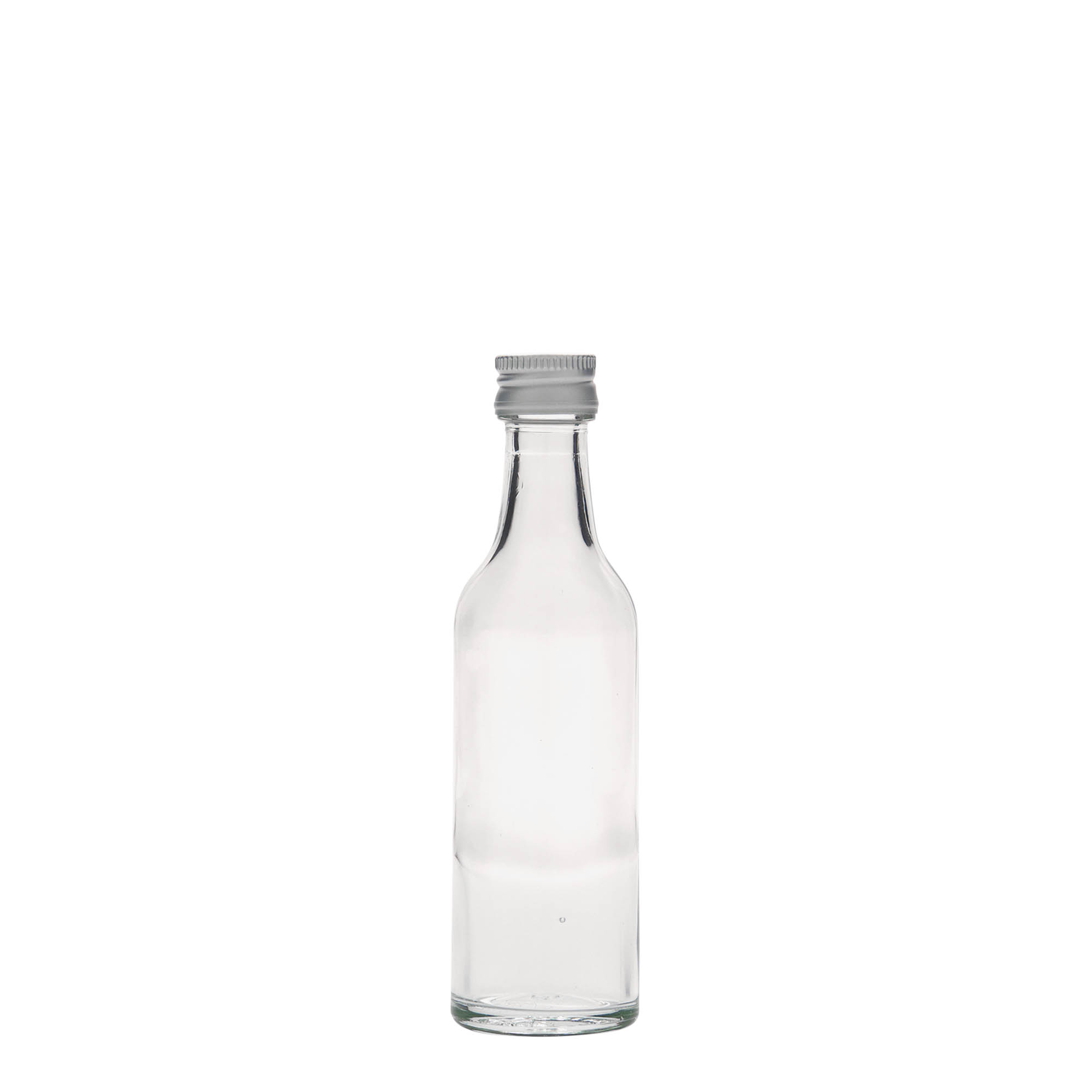 50 ml sklenená fľaša s priamym hrdlom, hrdlo: PP 18
