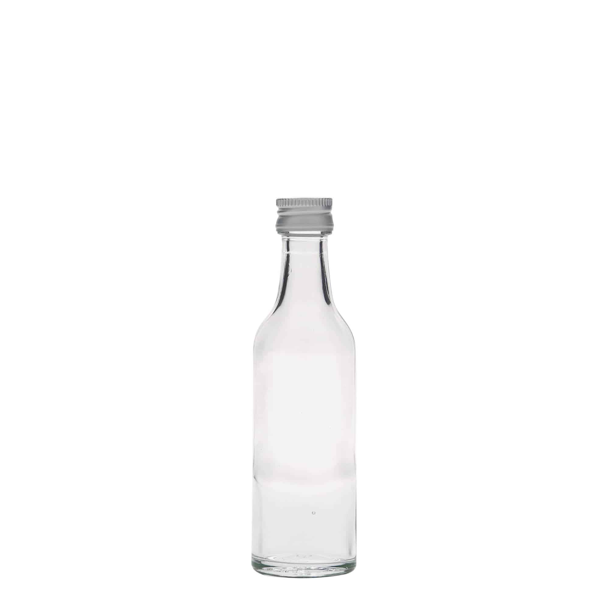 50 ml sklenená fľaša s priamym hrdlom, hrdlo: PP 18