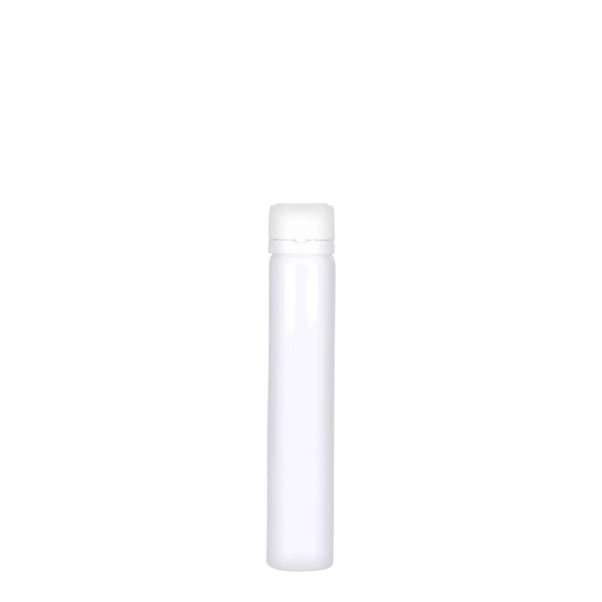 25 ml PET rúrka, plast, biela farba, hrdlo: skrutkovací uzáver