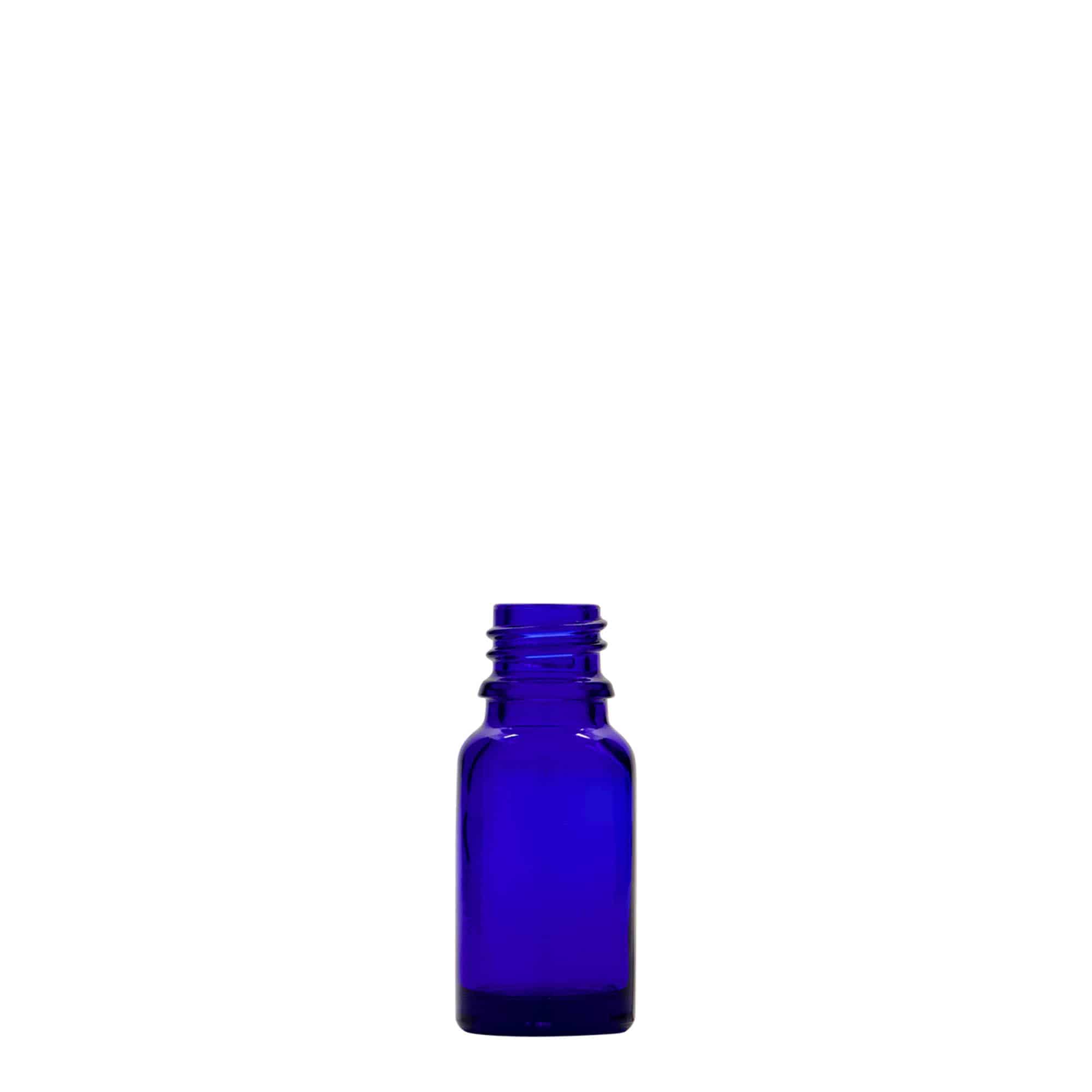 10 ml lekárska fľaša, sklo, kráľovská modrá, hrdlo: DIN 18 10 ml lekárska fľaša, sklo, kráľovská modrá, hrdlo: DIN 18