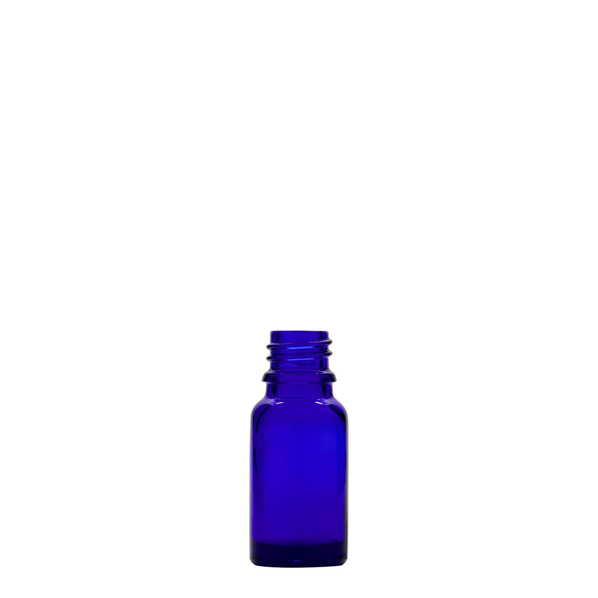 10 ml lekárska fľaša, sklo, kráľovská modrá, hrdlo: DIN 18 10 ml lekárska fľaša, sklo, kráľovská modrá, hrdlo: DIN 18