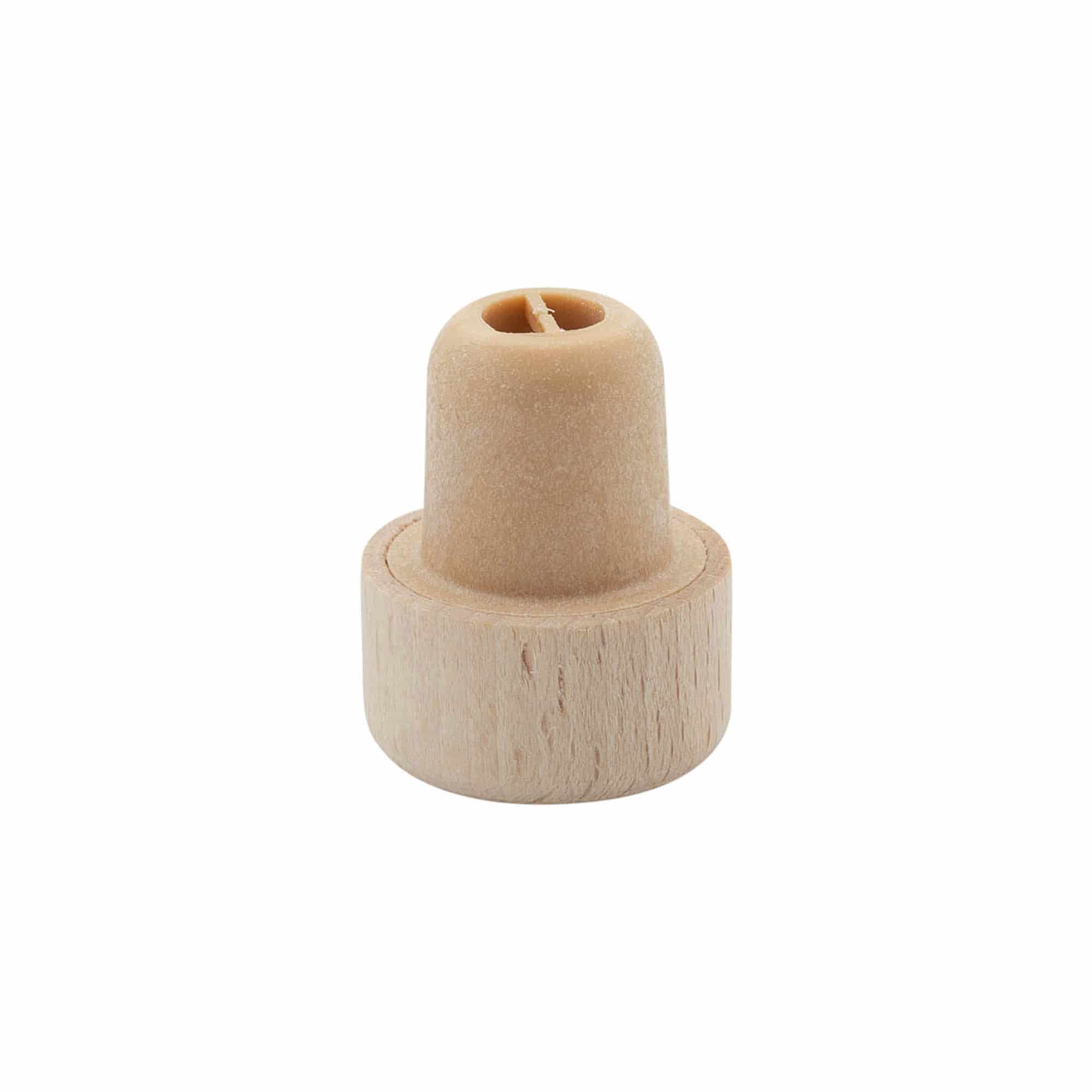 Zátky s hmatníkom s dávkovacím otvorom 19 mm, plast-drevo, viacfarebné, pre hrdlo: korok