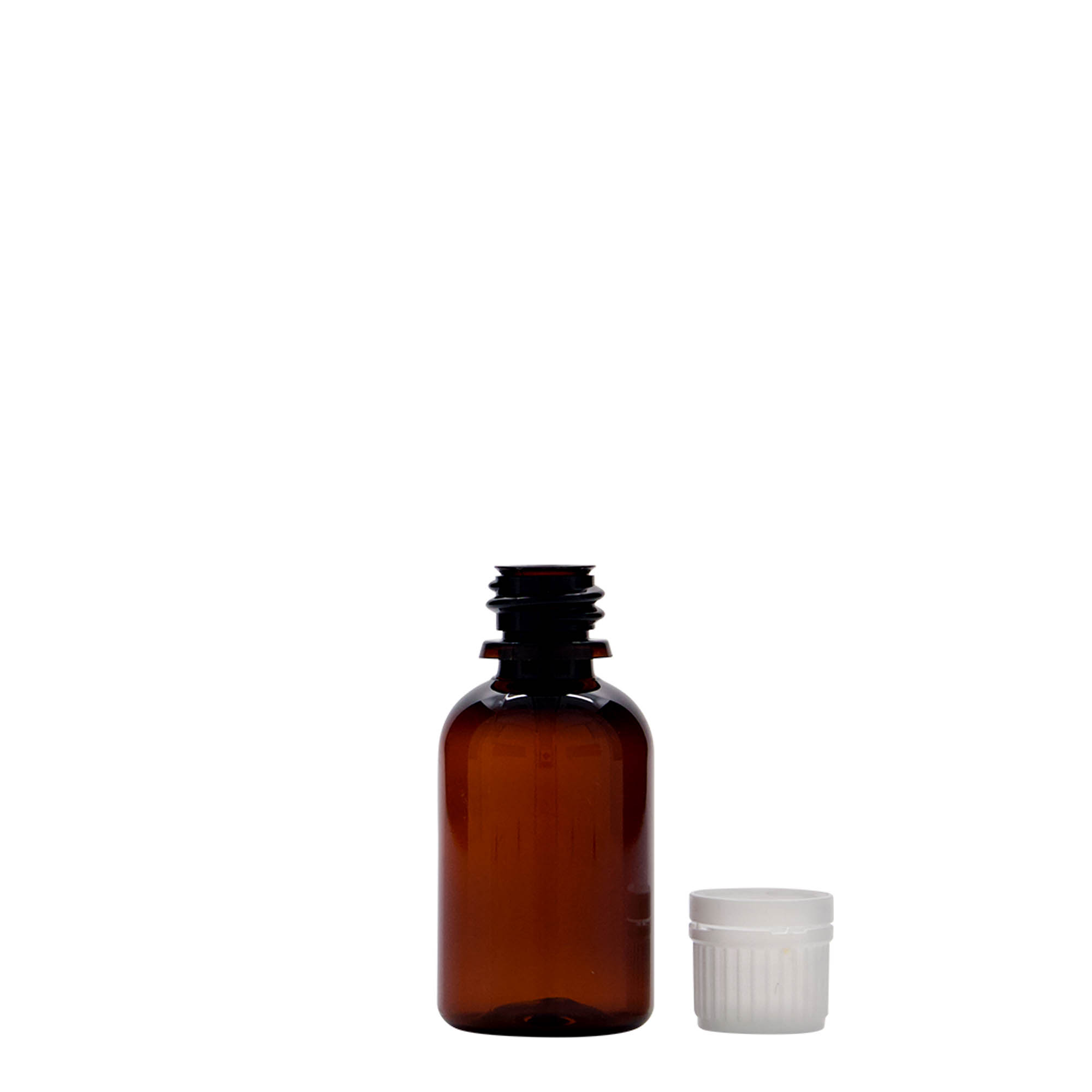 30 ml PET liekovka „Easy Living“, hnedá farba, plast, hrdlo: DIN 18