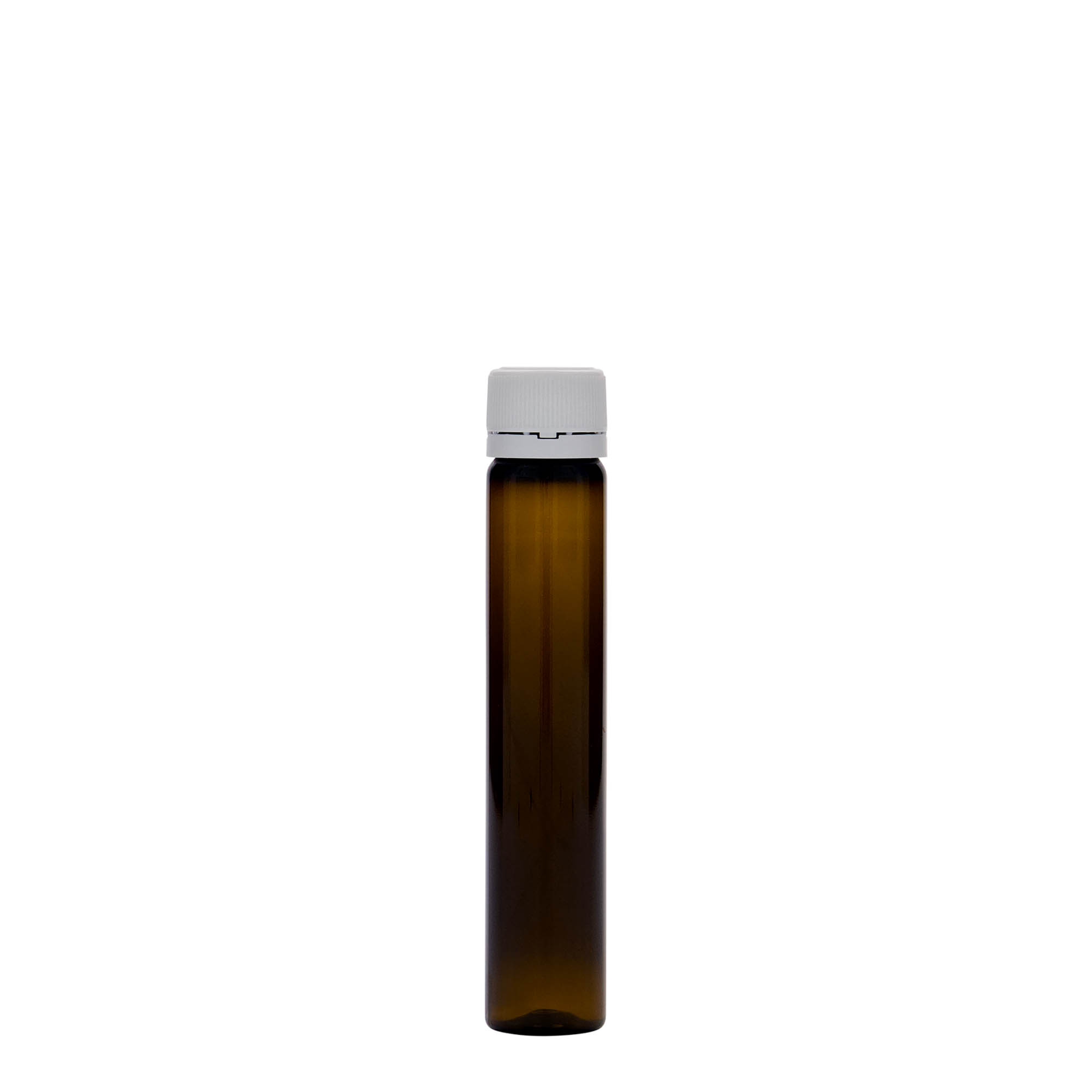 25 ml PET-rúrka, plast, hnedá, hrdlo: skrutkovací uzáver 25 ml PET-rúrka, plast, hnedá, hrdlo: skrutkovací uzáver