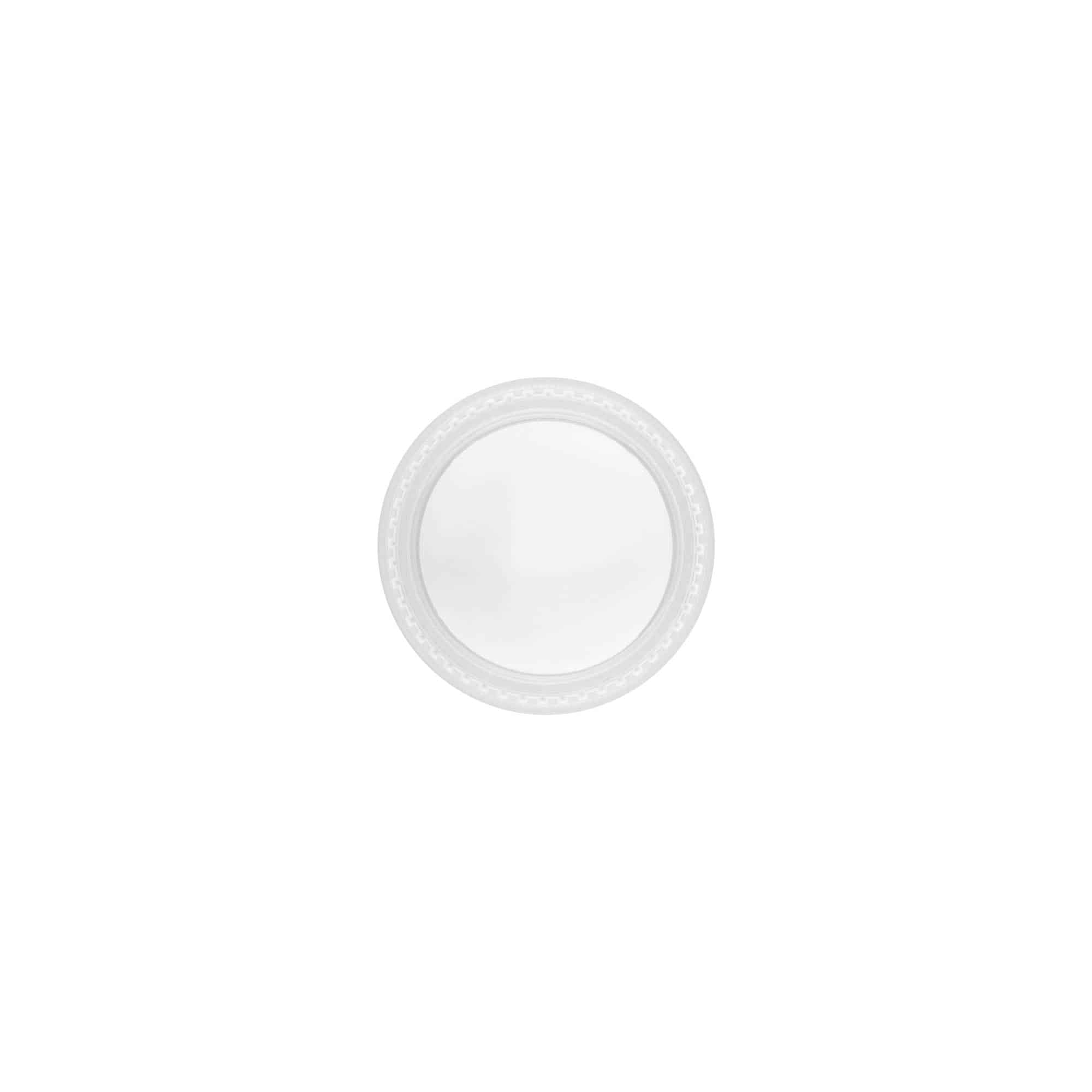 Skrutkovací uzáver „Clear/Platin Edition“, PP plast, biela farba, pre hrdlo: 45/2P