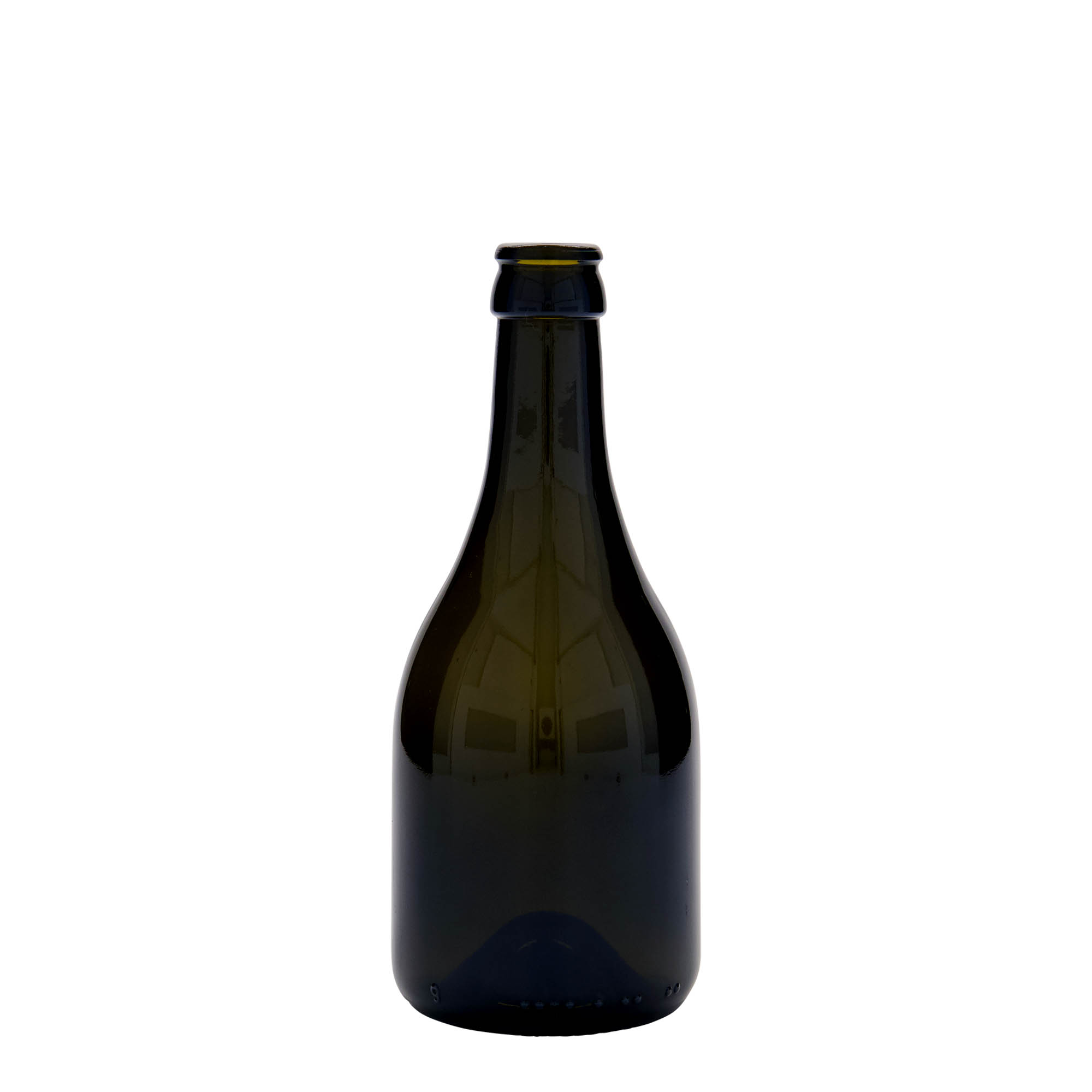 330 ml pivová fľaša 'Horta', sklo, antik zelená, hrdlo: korunkový uzáver