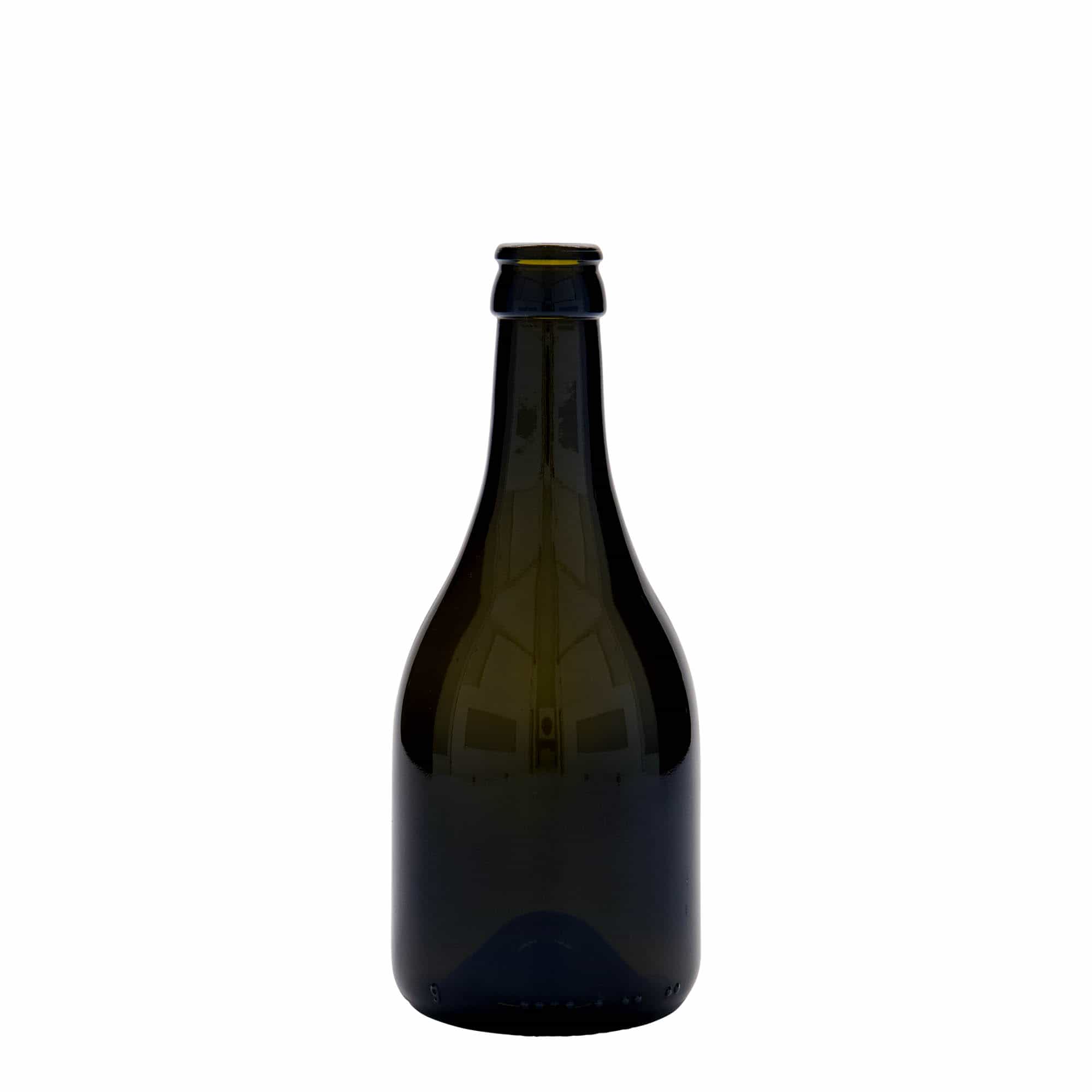 330 ml pivová fľaša 'Horta', sklo, antik zelená, hrdlo: korunkový uzáver