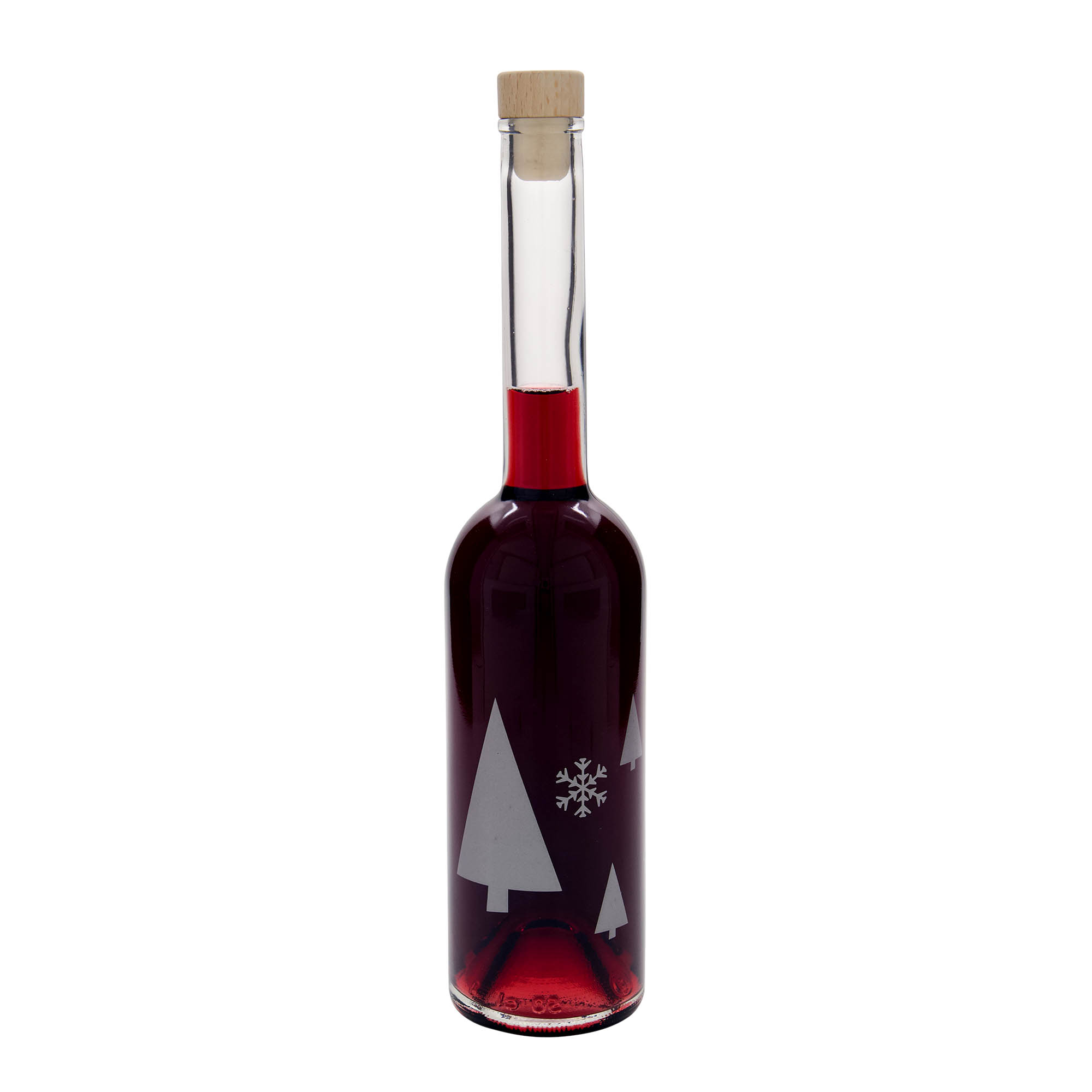 500 ml sklenená fľaša 'Opera', motív: snehové vločky, hrdlo: korok 500 ml sklenená fľaša 'Opera', motív: snehové vločky, hrdlo: korok