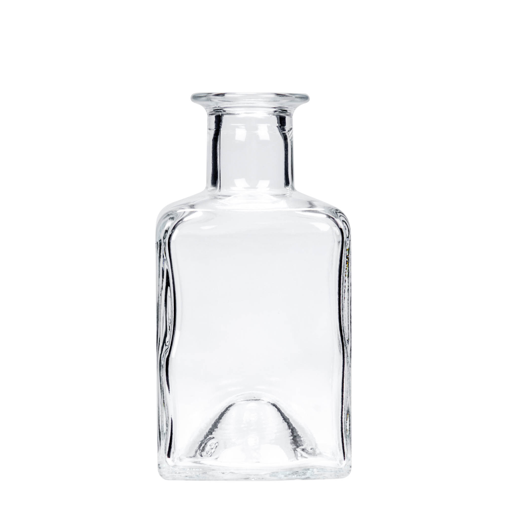 200 ml sklenená fľaša 'Kubica', štvorcová, hrdlo: korkové 200 ml sklenená fľaša 'Kubica', štvorcová, hrdlo: korkové