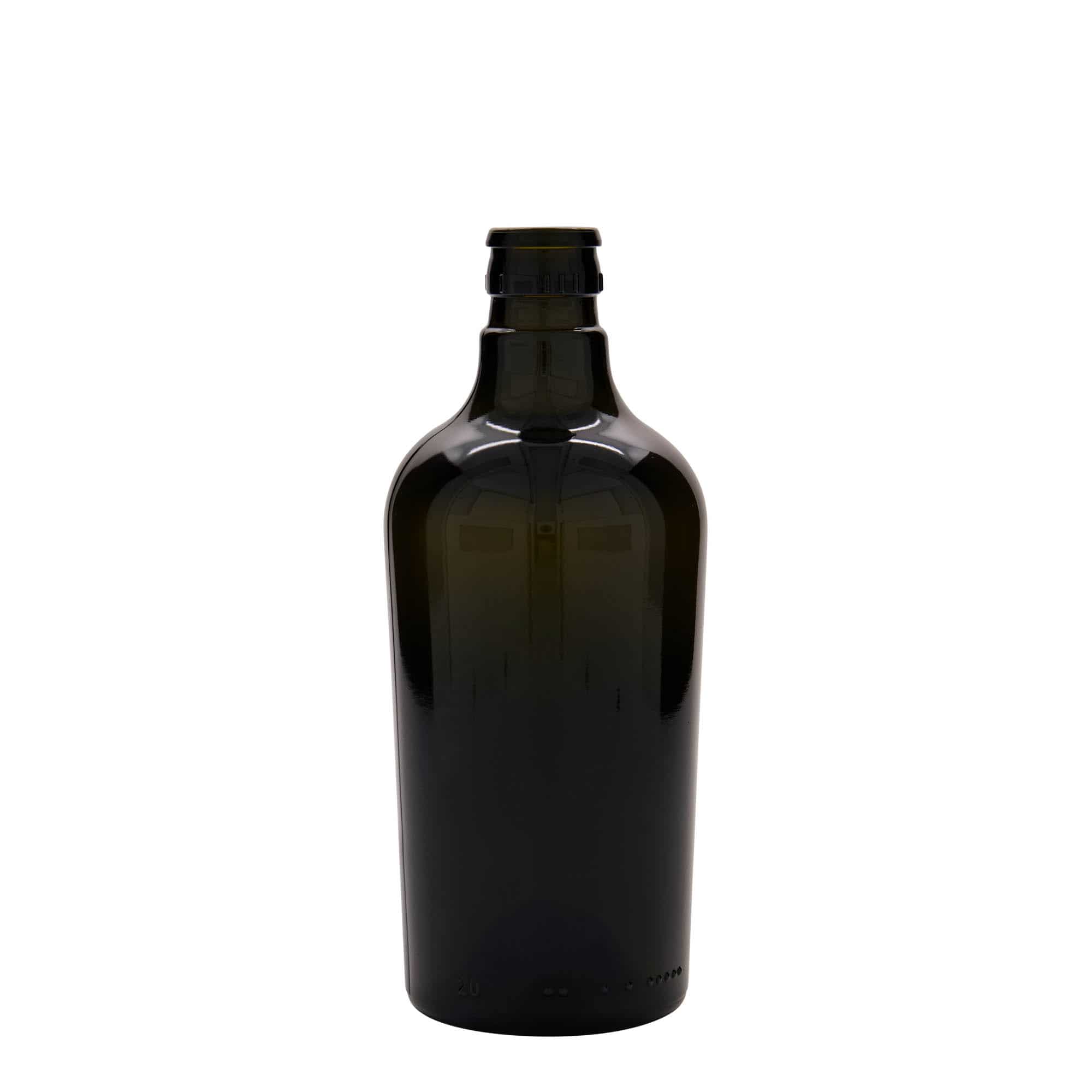 500 ml fľaša na ocot/olej „Oleum“, sklená, antická zelená farba, hrdlo: DOP 500 ml fľaša na ocot/olej „Oleum“, sklená, antická zelená farba, hrdlo: DOP