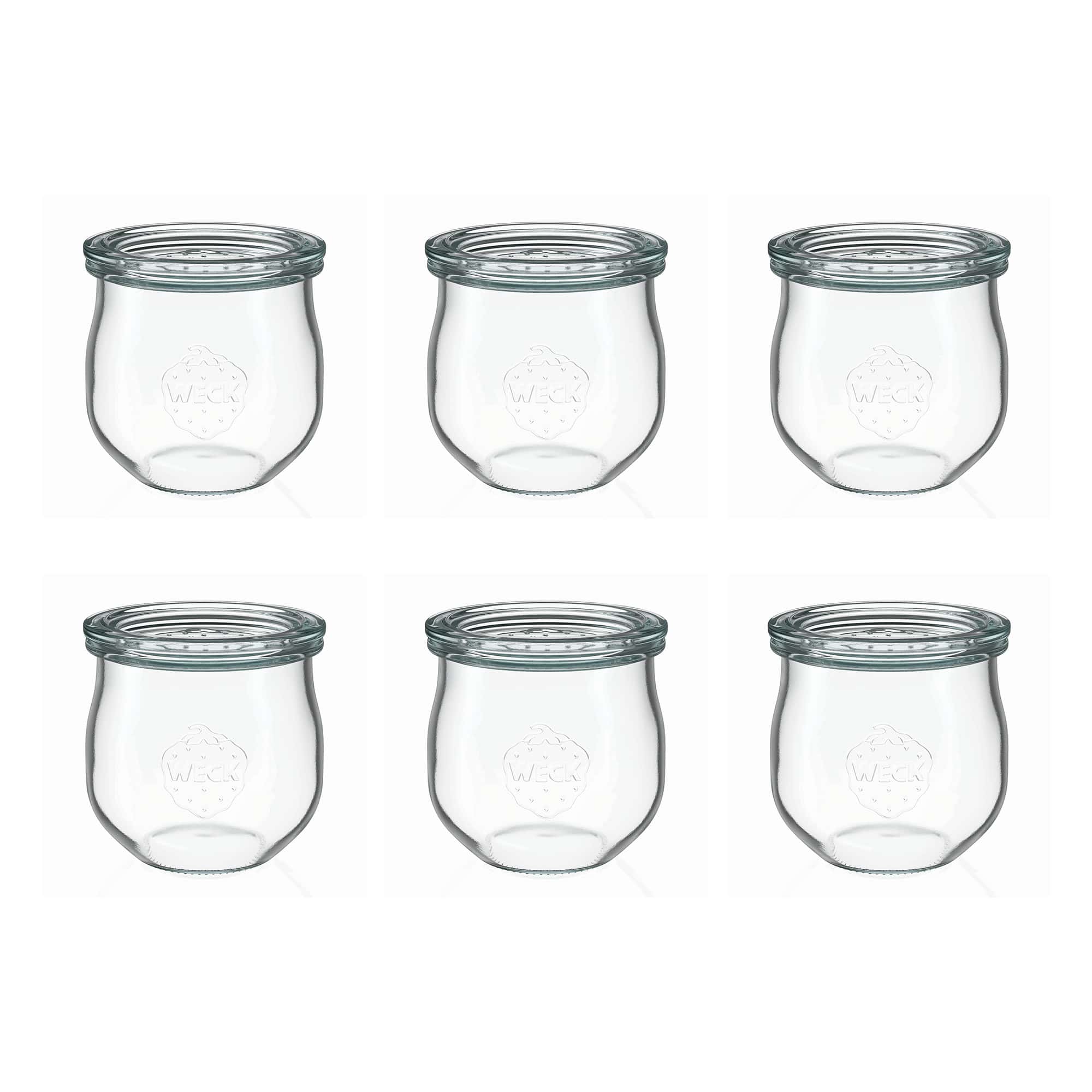 6x 370 ml WECK-tulipánová nádoba so skleneným viečkom RR 80