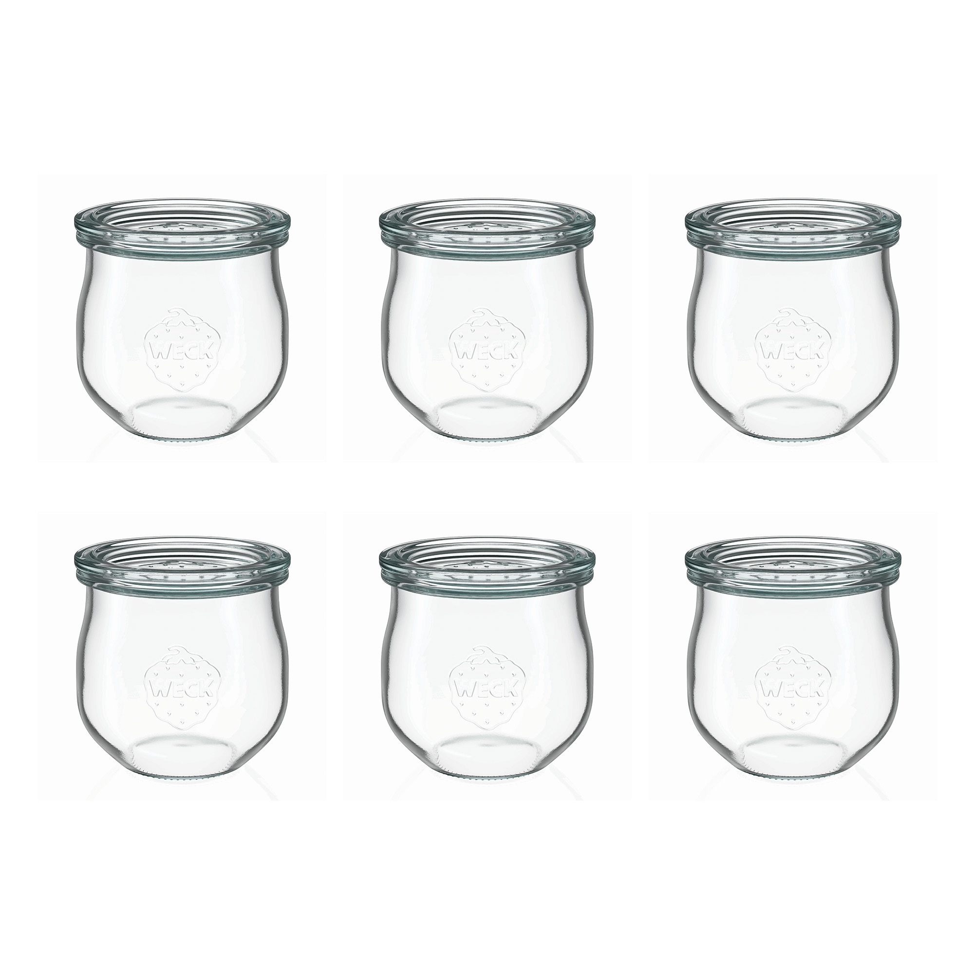 6x 370 ml WECK-tulipánová nádoba so skleneným viečkom RR 80