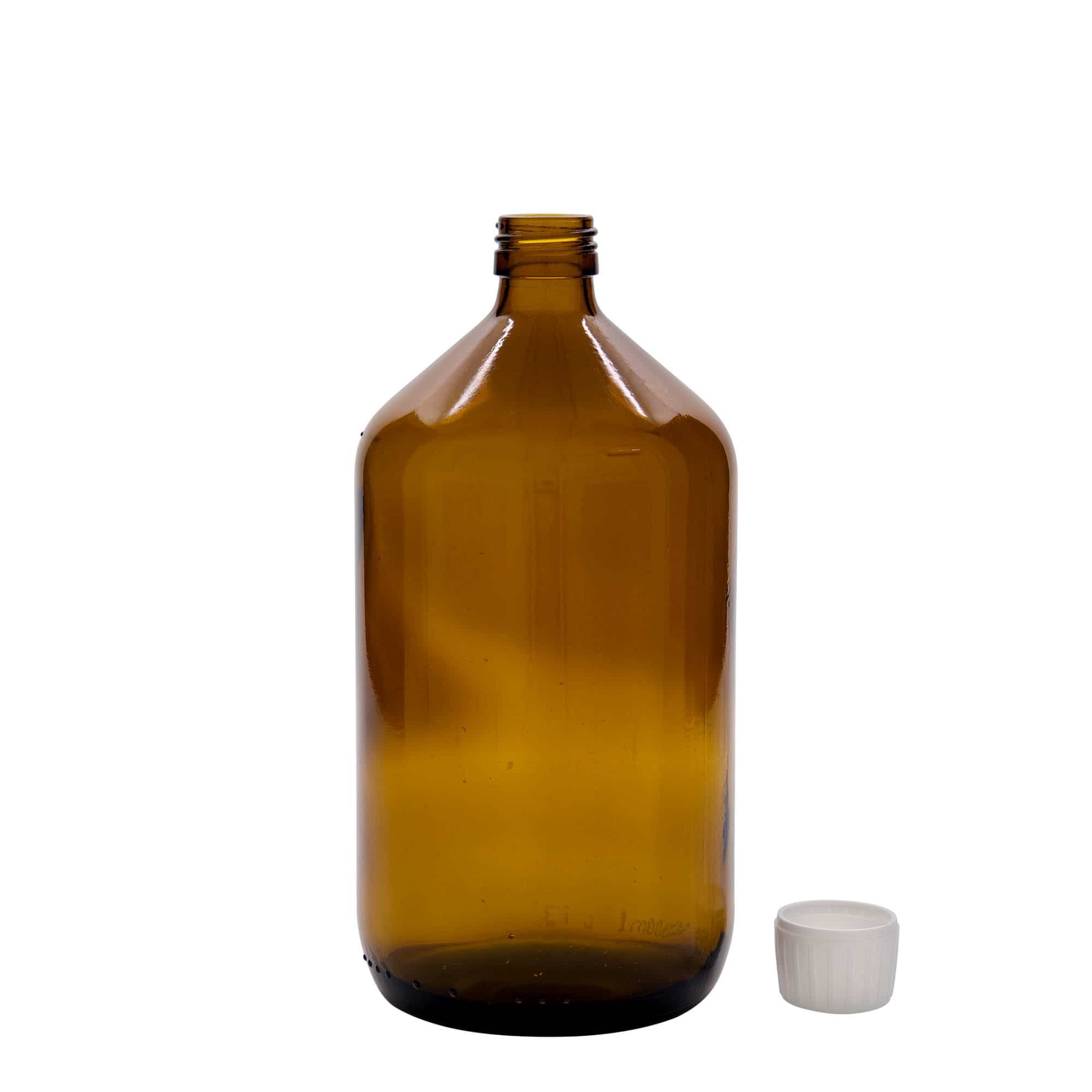1 000 ml liekovka, hnedá farba, sklená, hrdlo: PP 28