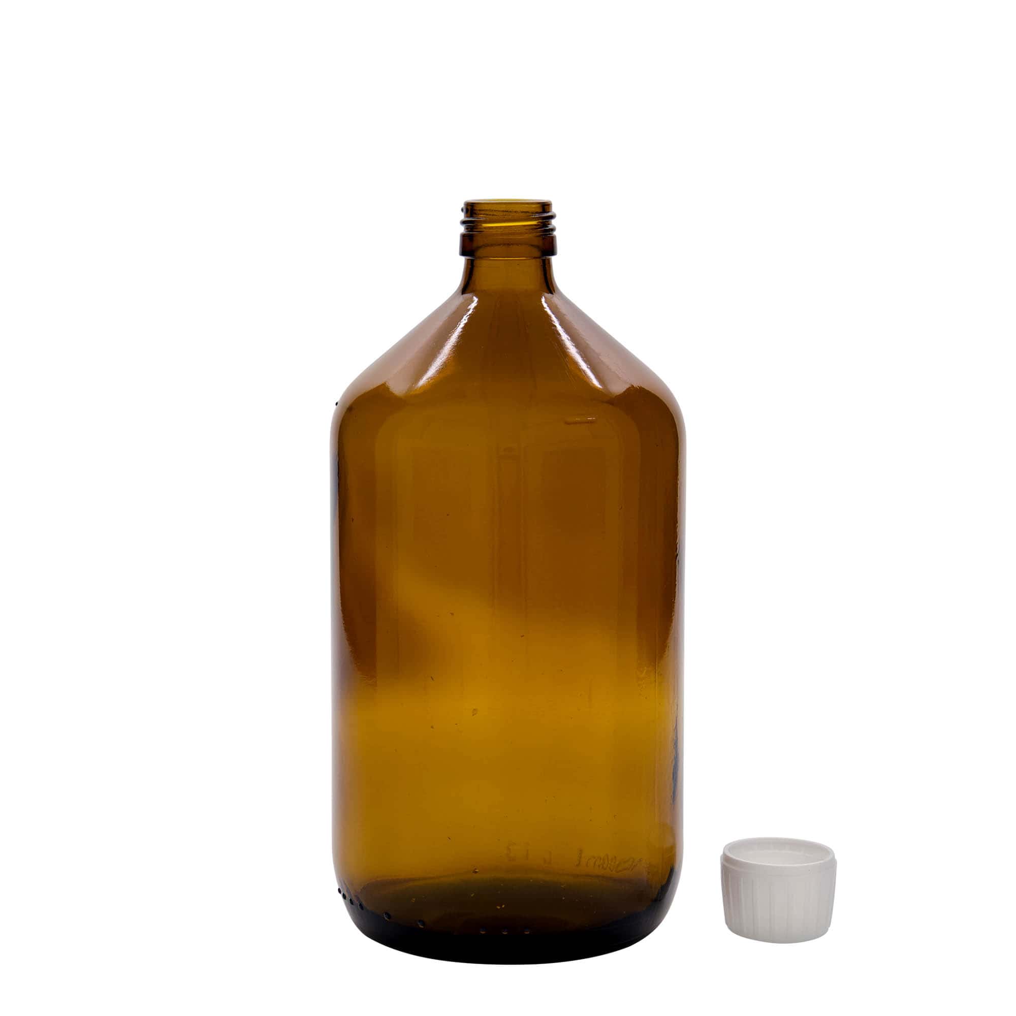 1 000 ml lekárska fľaša, hnedá, sklo, hrdlo: PP 28