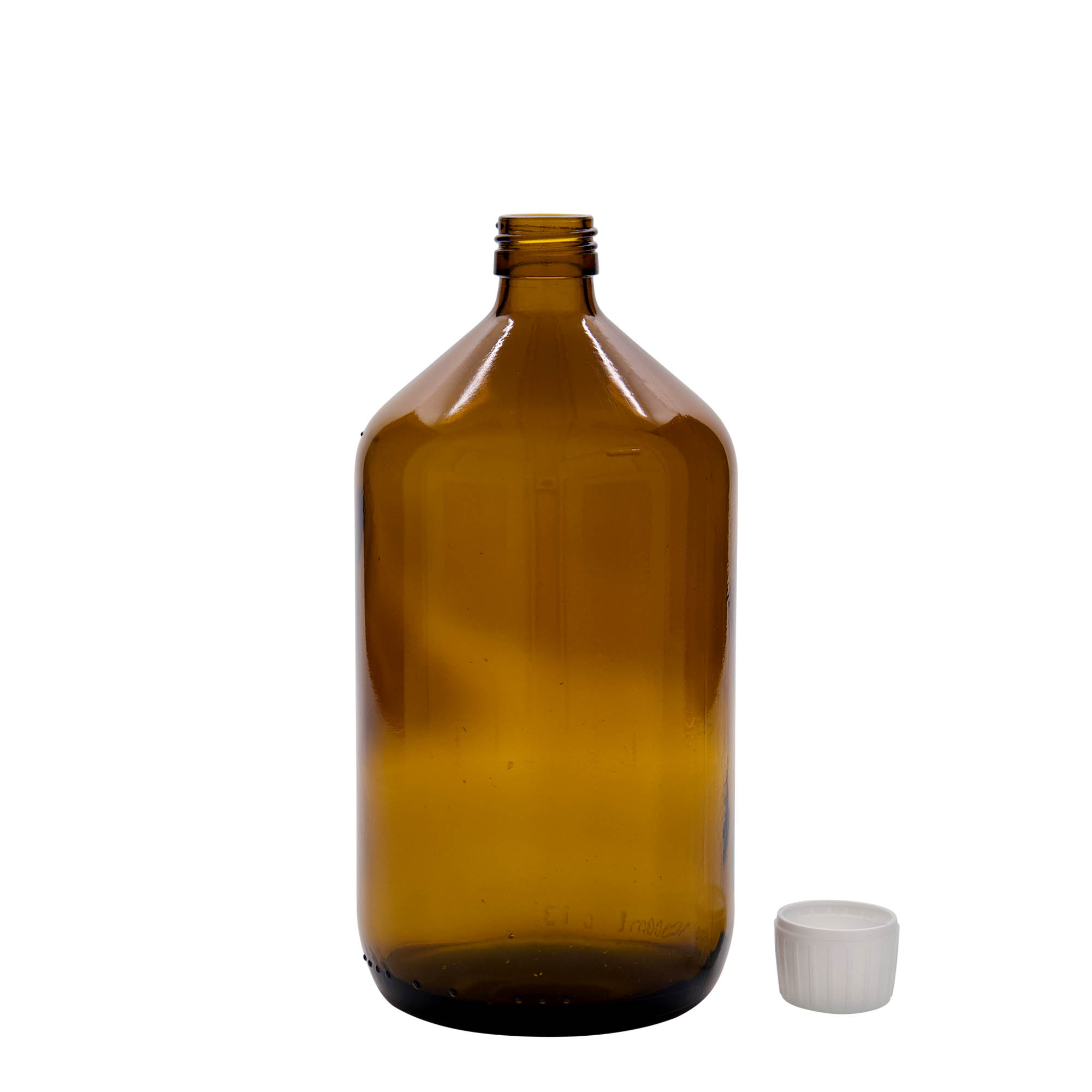1 000 ml lekárska fľaša, hnedá, sklo, hrdlo: PP 28 1 000 ml lekárska fľaša, hnedá, sklo, hrdlo: PP 28