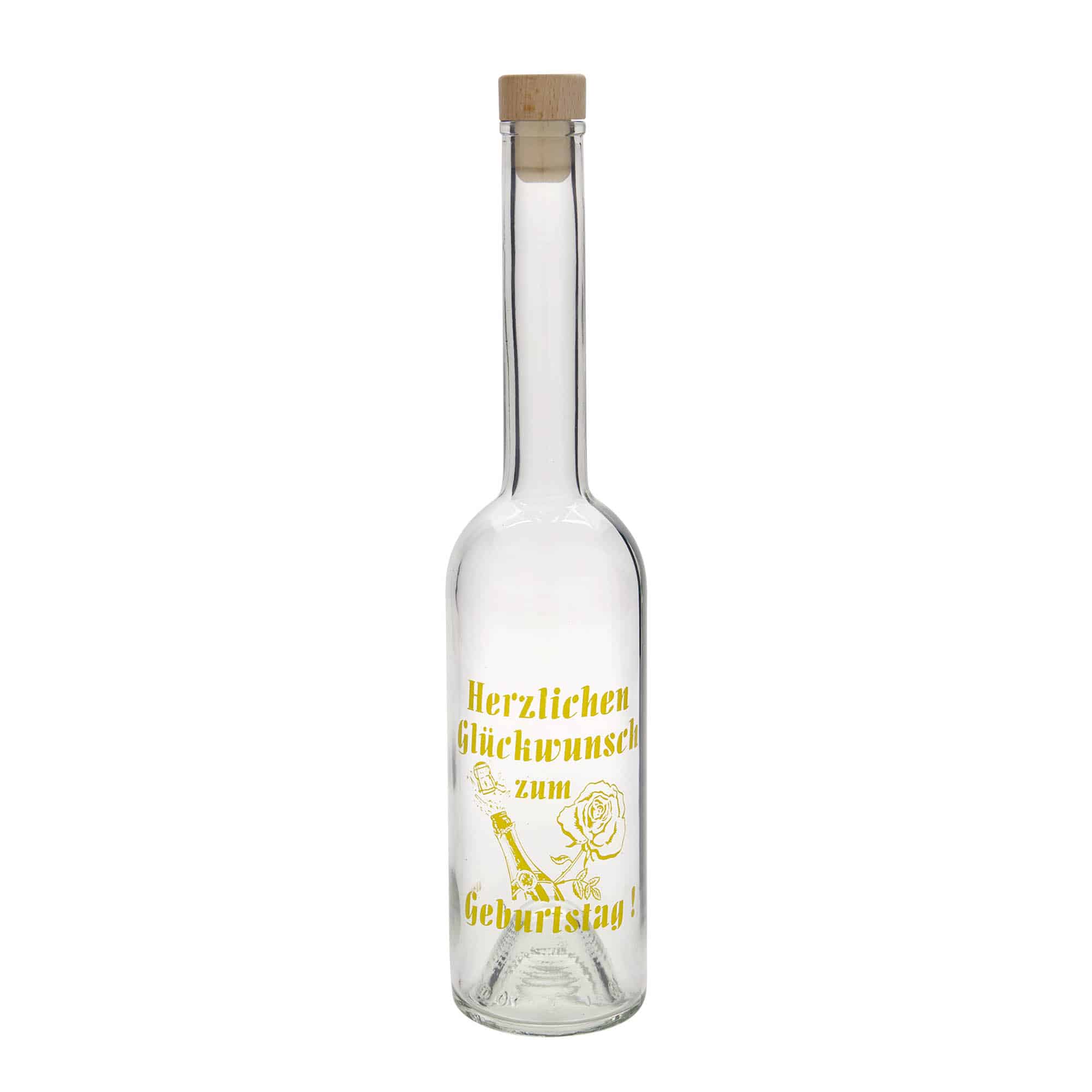 500 ml sklená fľaša „Opera“, motív: Apple, hrdlo: korok