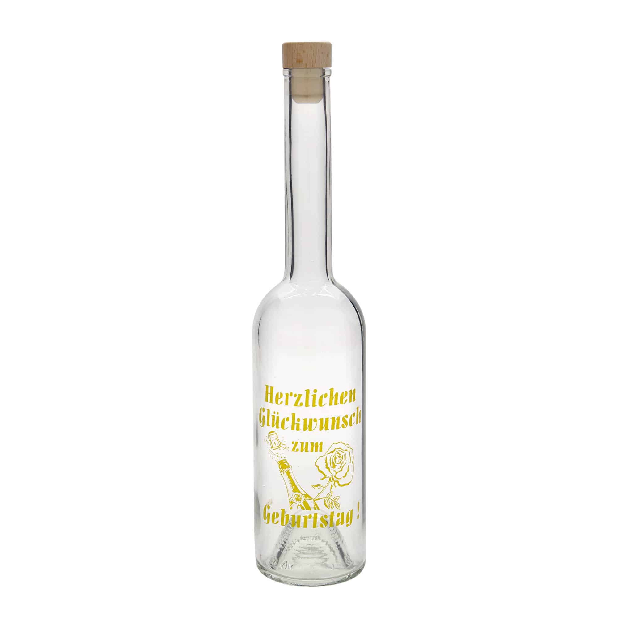 500 ml sklenená fľaša 'Opera', motív: Jablko, hrdlo: korok