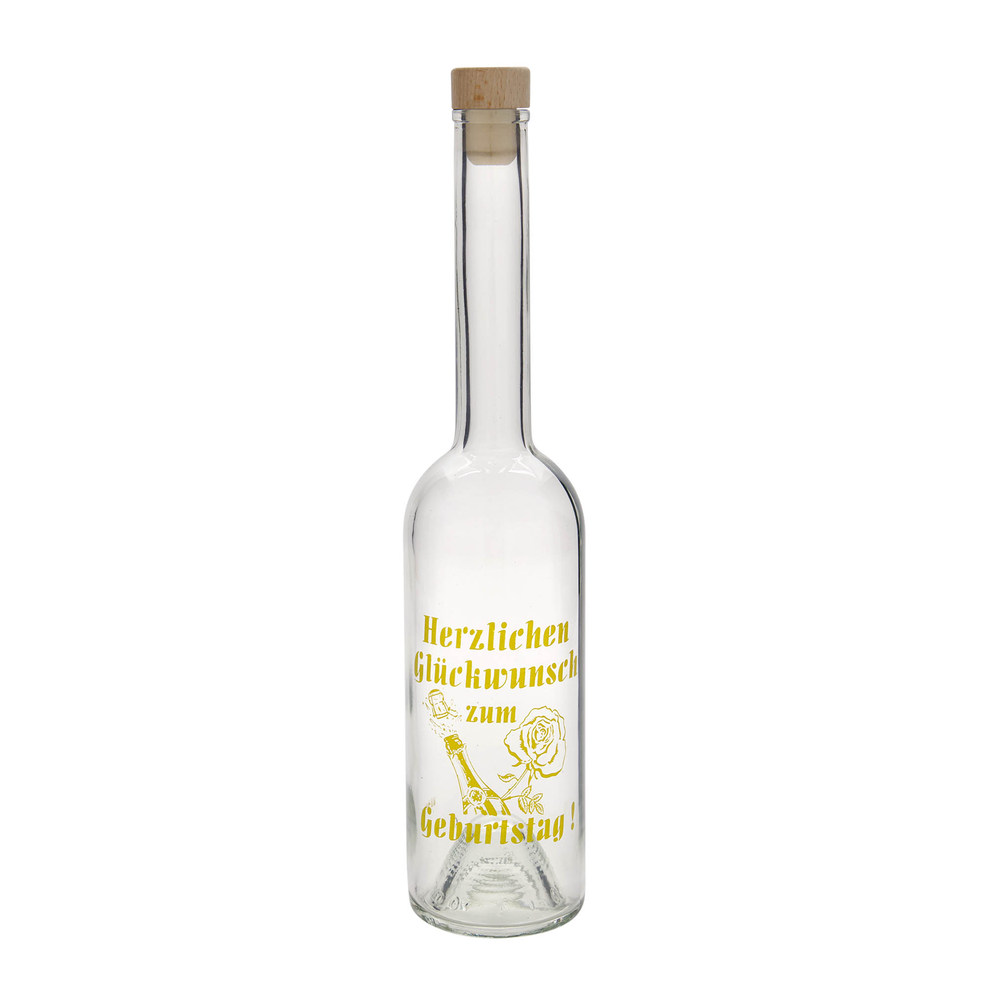 500 ml sklenená fľaša 'Opera', motív: Jablko, hrdlo: korok 500 ml sklenená fľaša 'Opera', motív: Jablko, hrdlo: korok