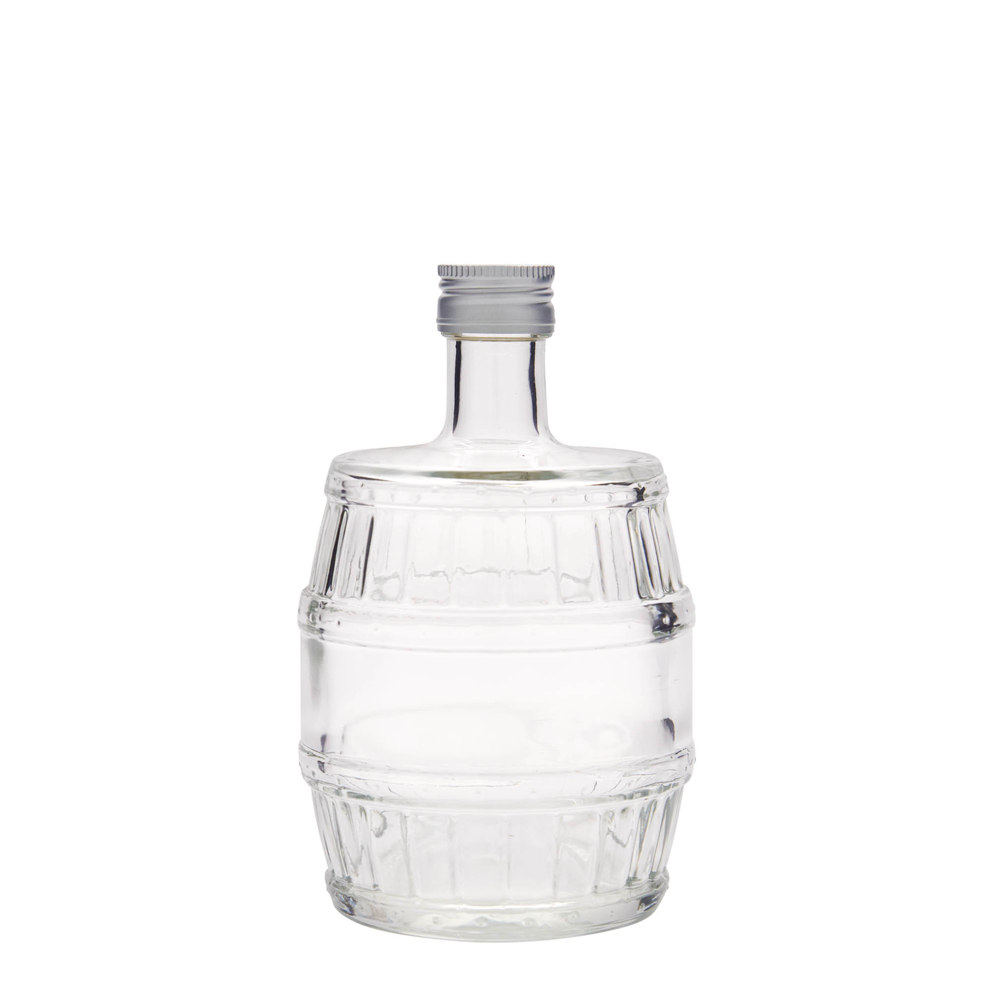 500 ml sklenená fľaša „sud“, hrdlo: PP 28