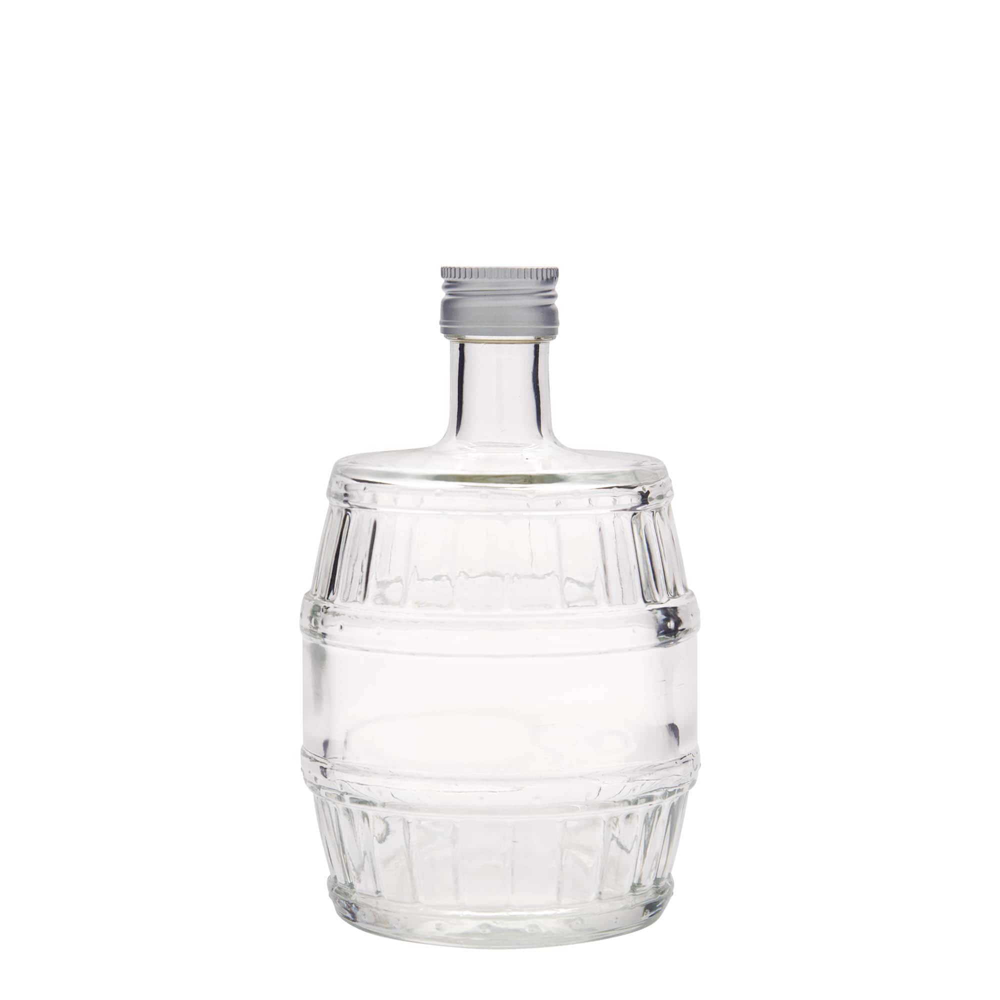500 ml sklenená fľaša „sud“, hrdlo: PP 28