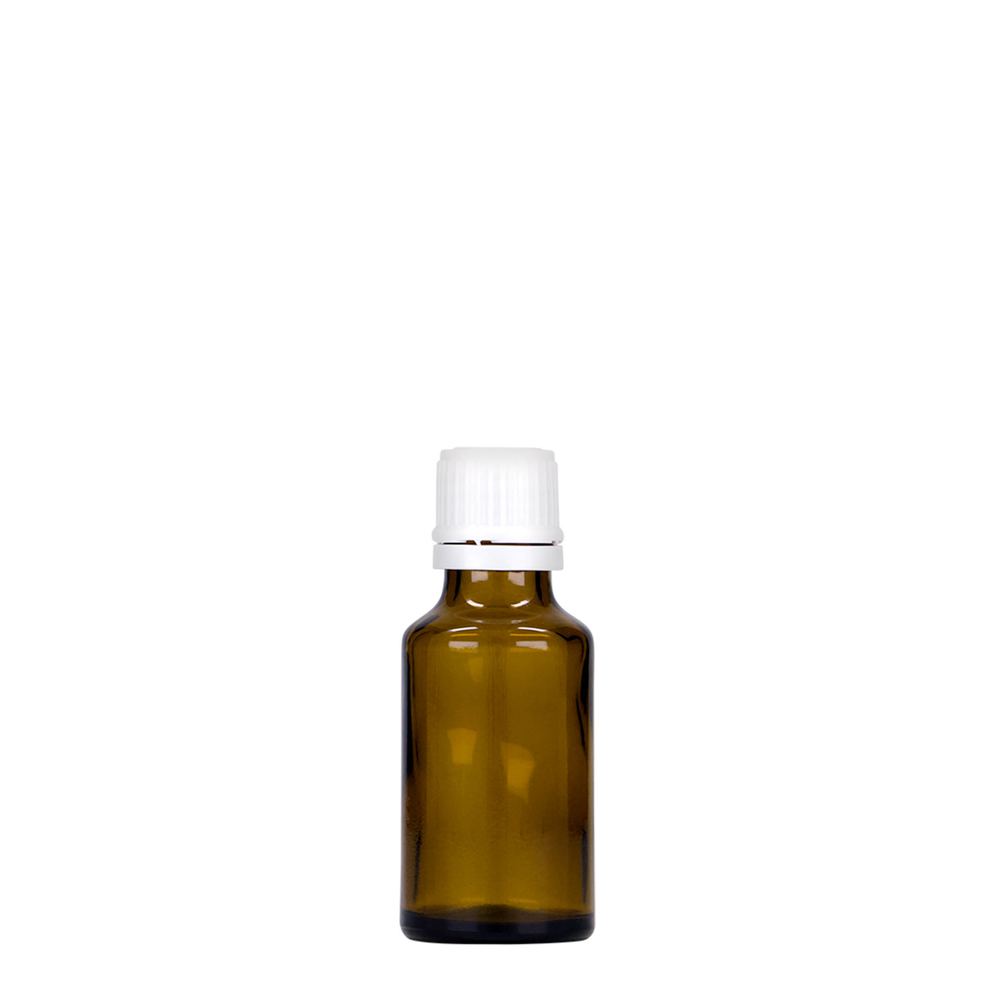 25 ml lekárska fľaša, sklo, hnedá, hrdlo: DIN 18