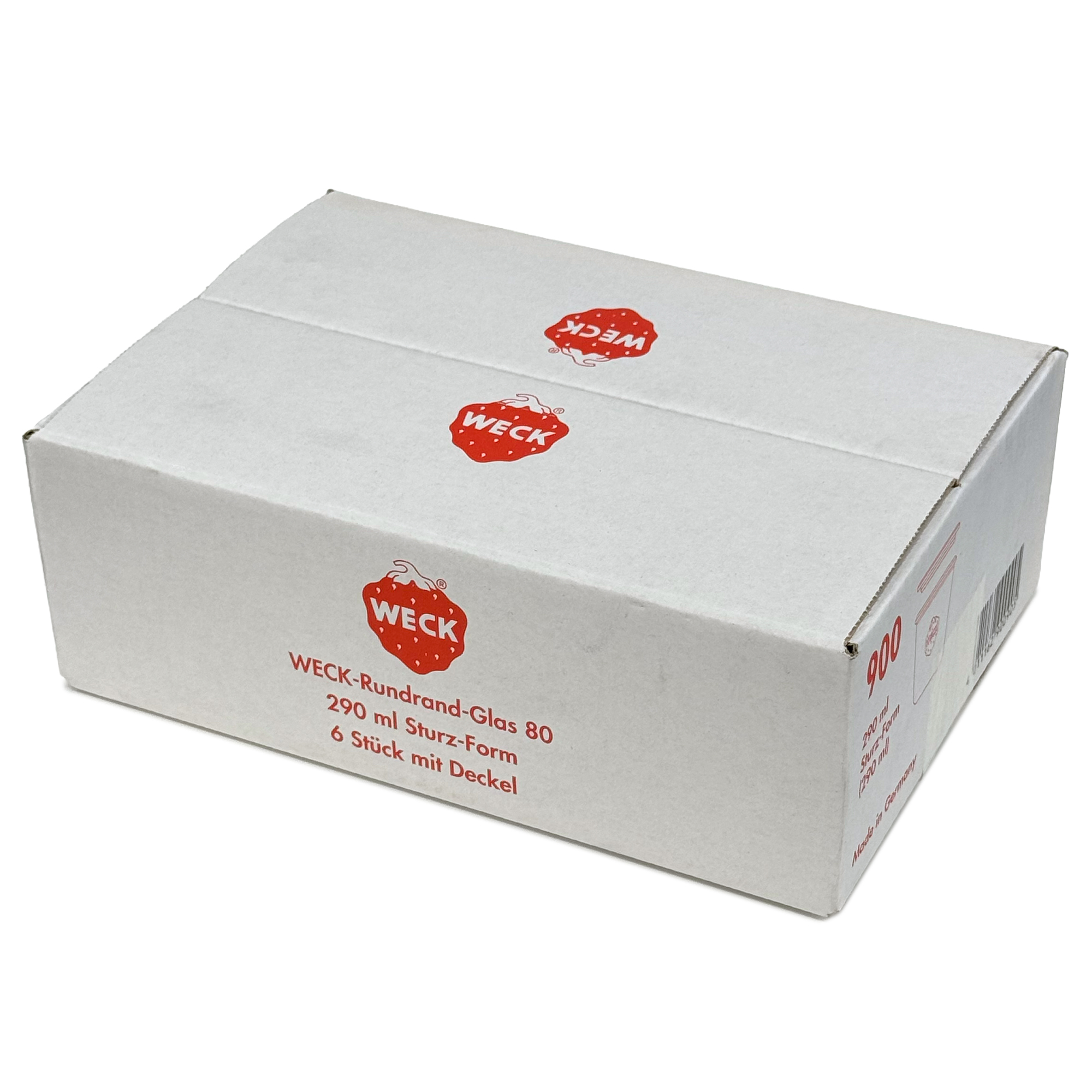 6x 290 ml WECK-pohár typu Sturz vysoký so skleneným viečkom RR 80