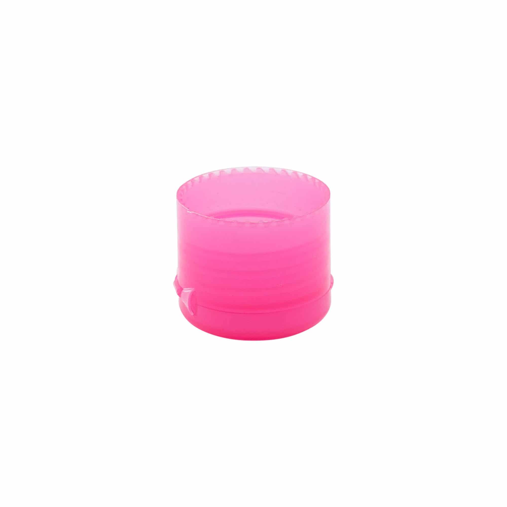 Skrutkovací uzáver sklápacie veko, PP plast, ružová farba, pre hrdlo: 24/410