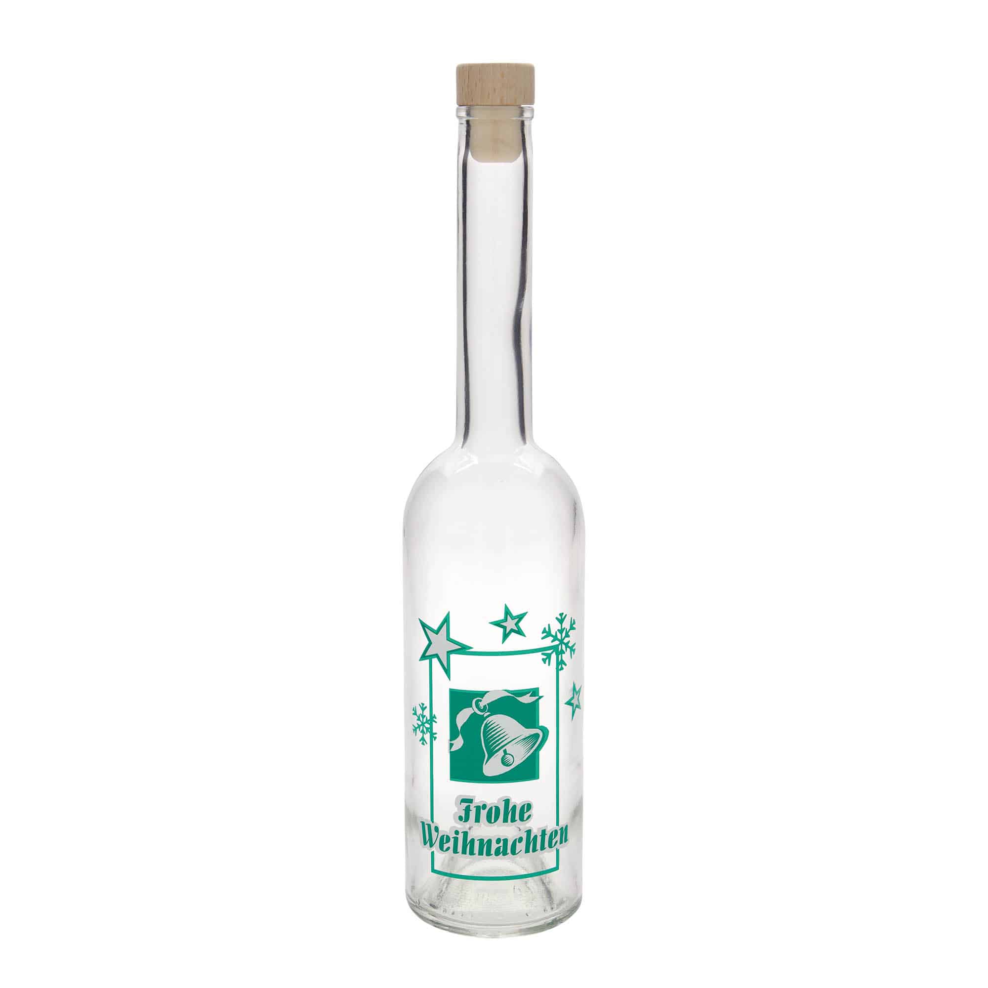 500 ml sklená fľaša „Opera“, motív: Veselé Vianoce, hrdlo: korok