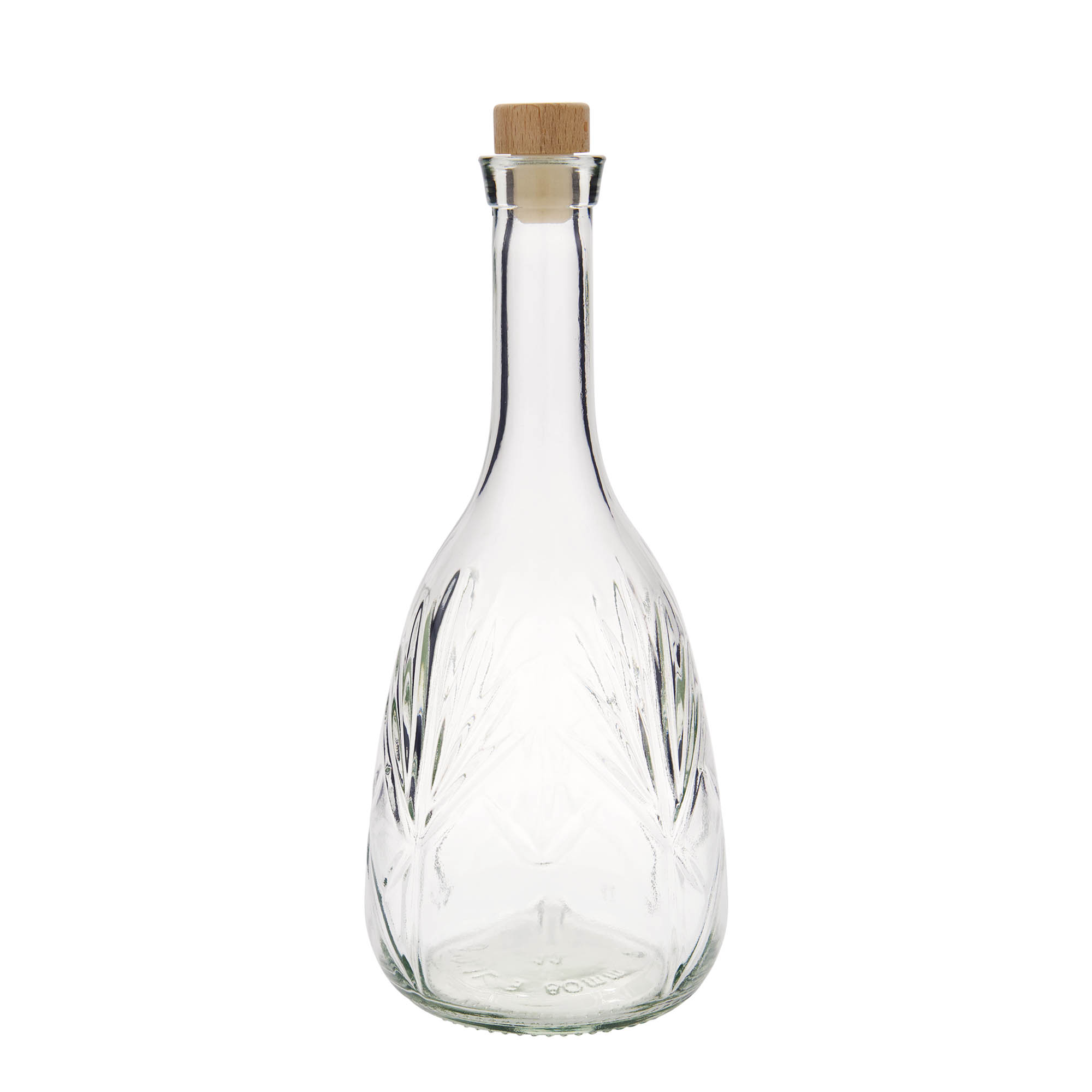 1 000 ml sklenená fľaša 'Reliefa', hrdlo: korok 1 000 ml sklenená fľaša 'Reliefa', hrdlo: korok
