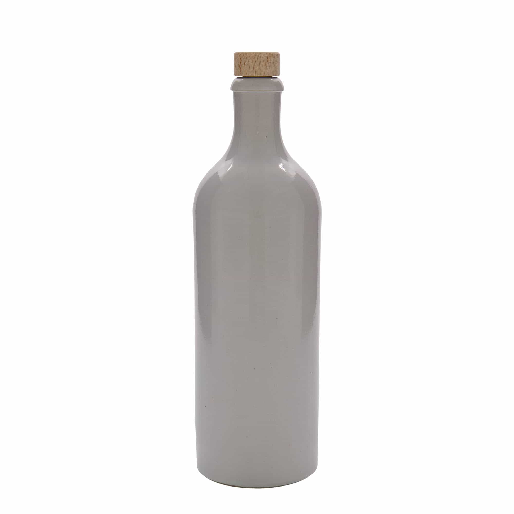 700 ml hlinený krčah, kamenina, biela farba, hrdlo: korok