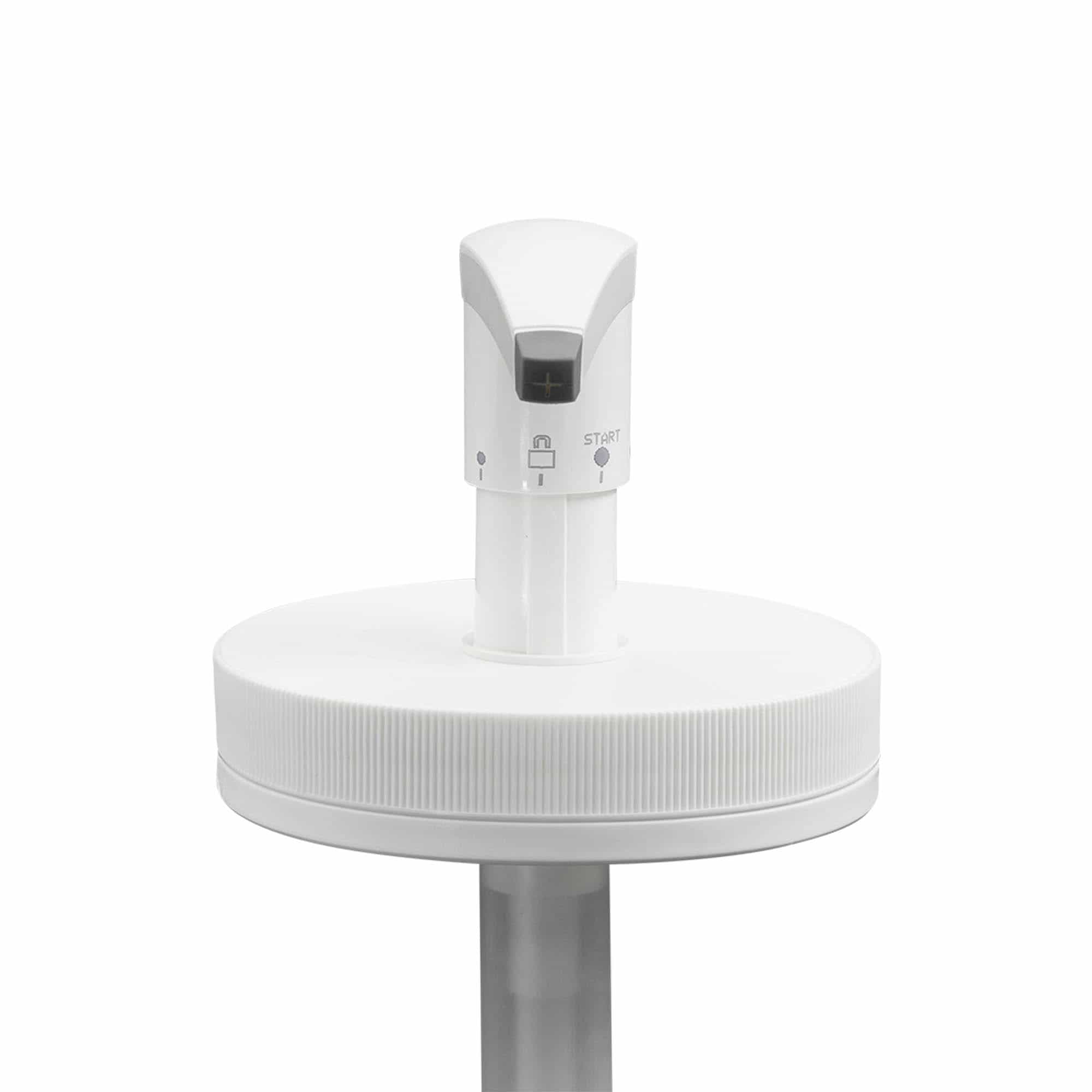 Dávkovacia pumpička pre 1 240 ml „Securibo x “, PE plast, biela farba, pre hrdlo: skrutkovací uzáver Dávkovacia pumpička pre 1 240 ml „Securibo x “, PE plast, biela farba, pre hrdlo: skrutkovací uzáver