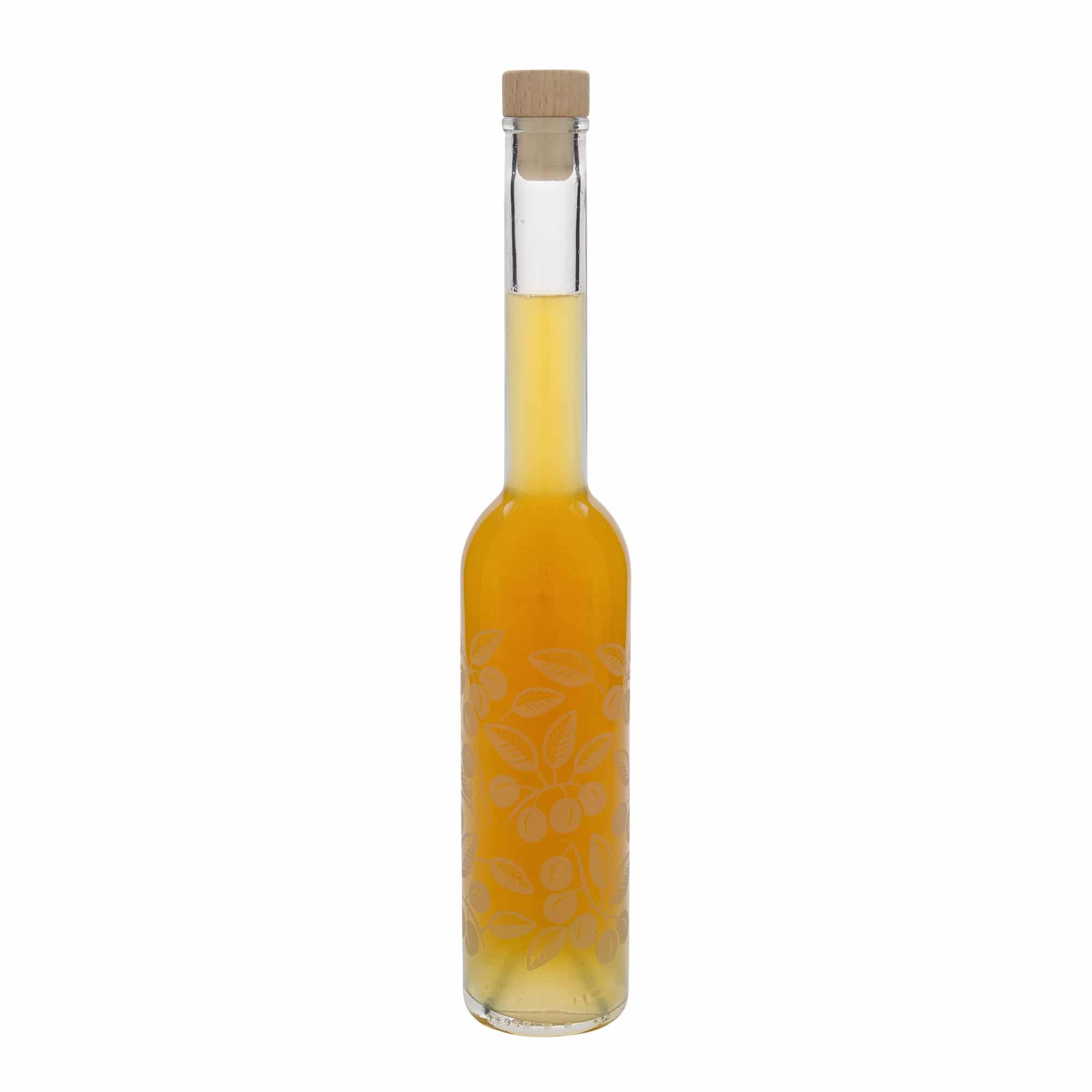 350 ml sklenená fľaša 'Opera', motív: mirabelky, hrdlo: korok 350 ml sklenená fľaša 'Opera', motív: mirabelky, hrdlo: korok