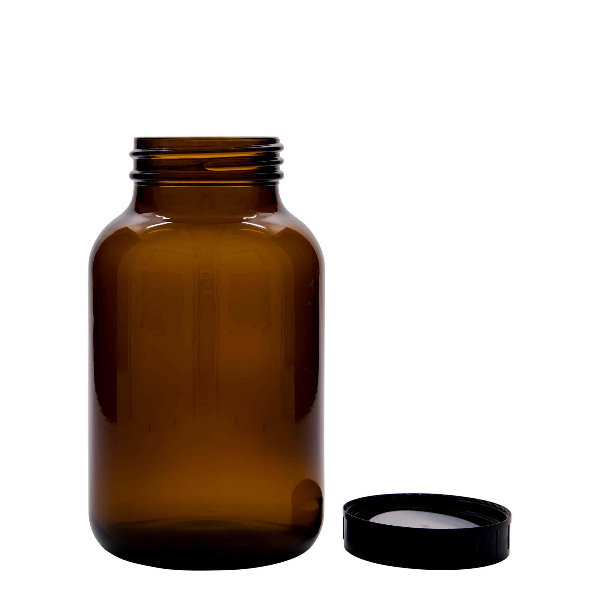 1 000 ml pohár so širokým hrdlom, hnedá farba, hrdlo: DIN 68