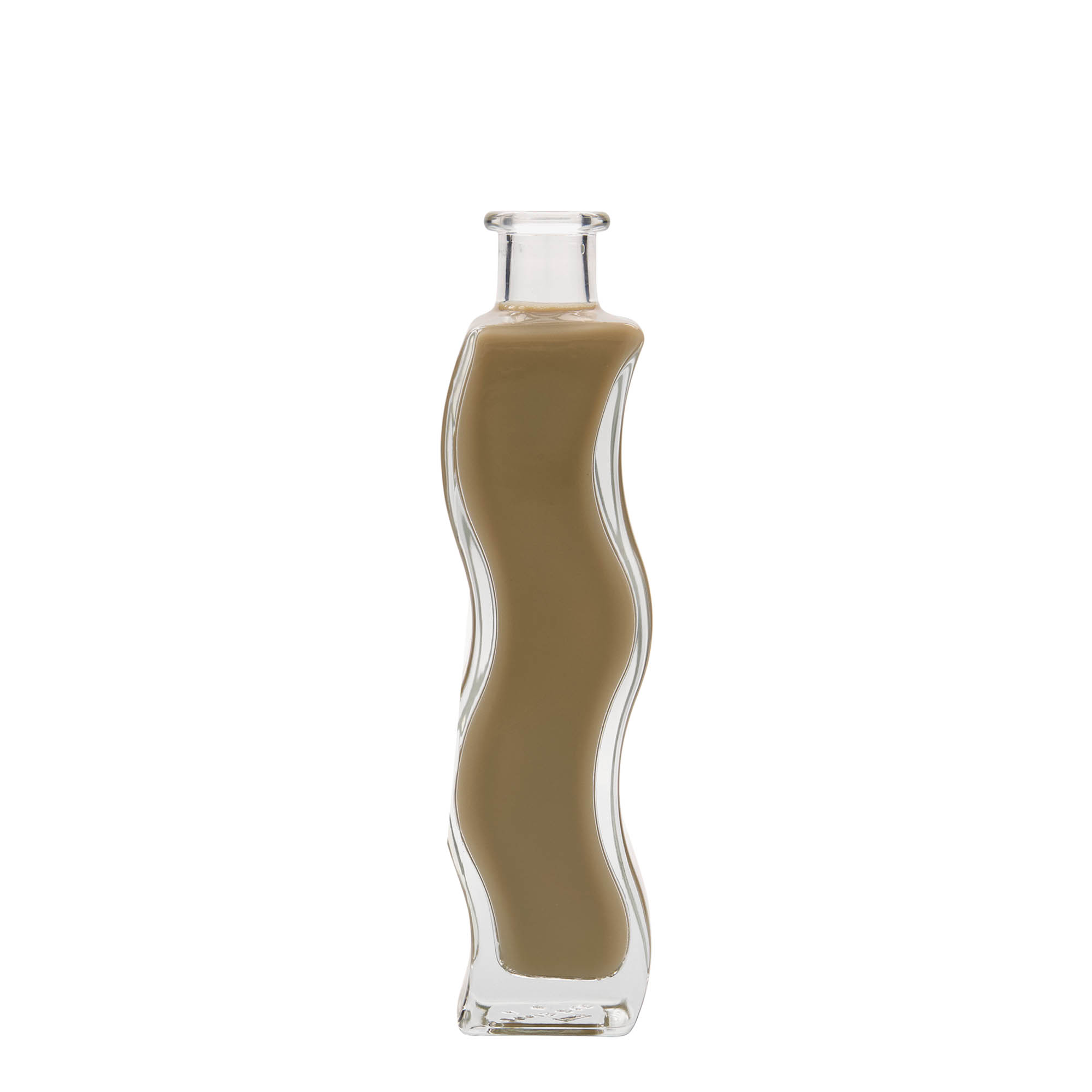 200 ml sklenená fľaša 'Vlna', štvorcová, hrdlo: korok