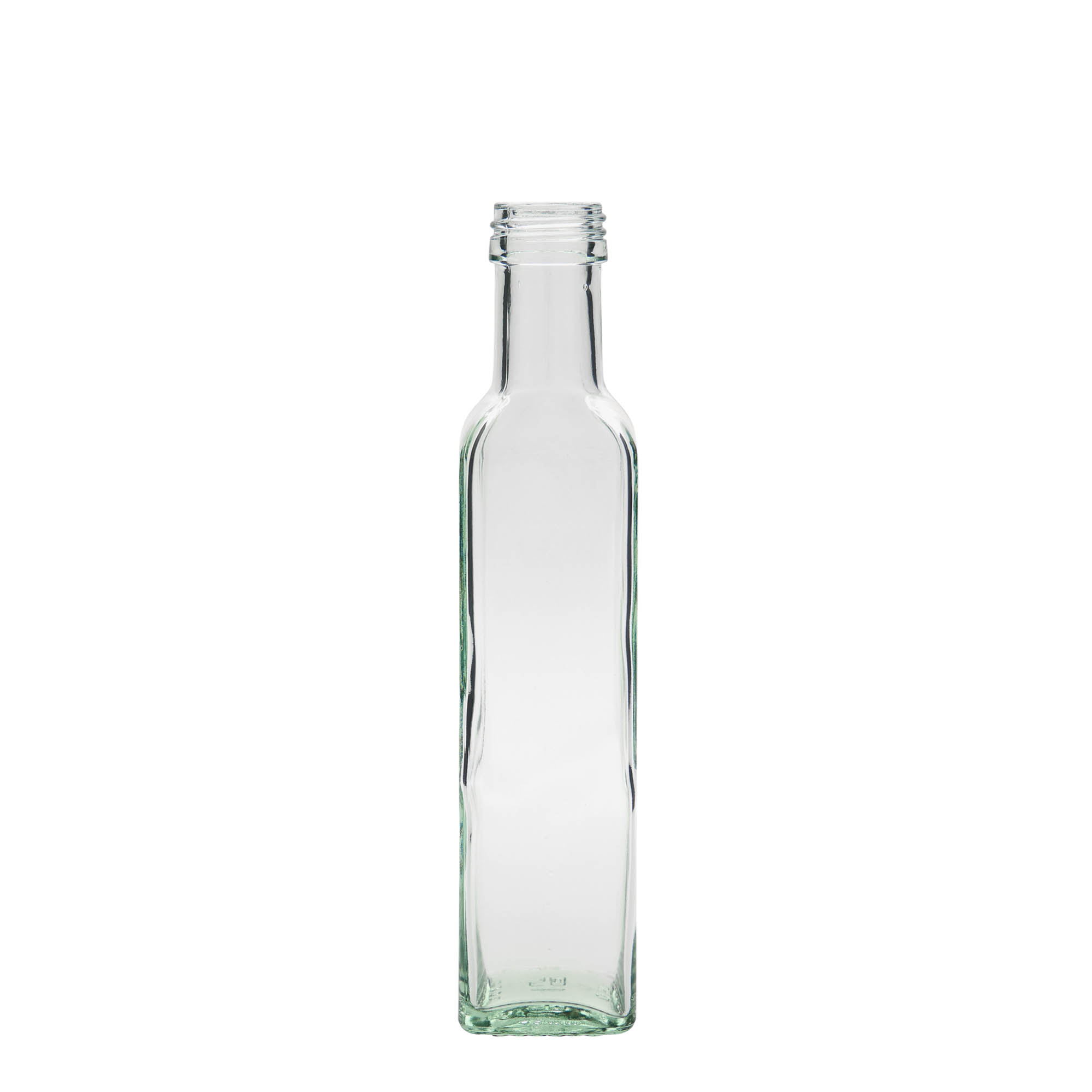 250 ml sklenená fľaša 'Marasca', štvorcová, hrdlo: PP 31,5 250 ml sklenená fľaša 'Marasca', štvorcová, hrdlo: PP 31,5