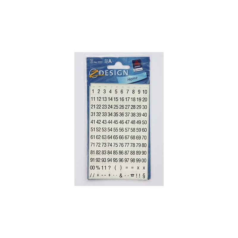 Zweckform nálepky 'Čísla 1-99', plast, čierne