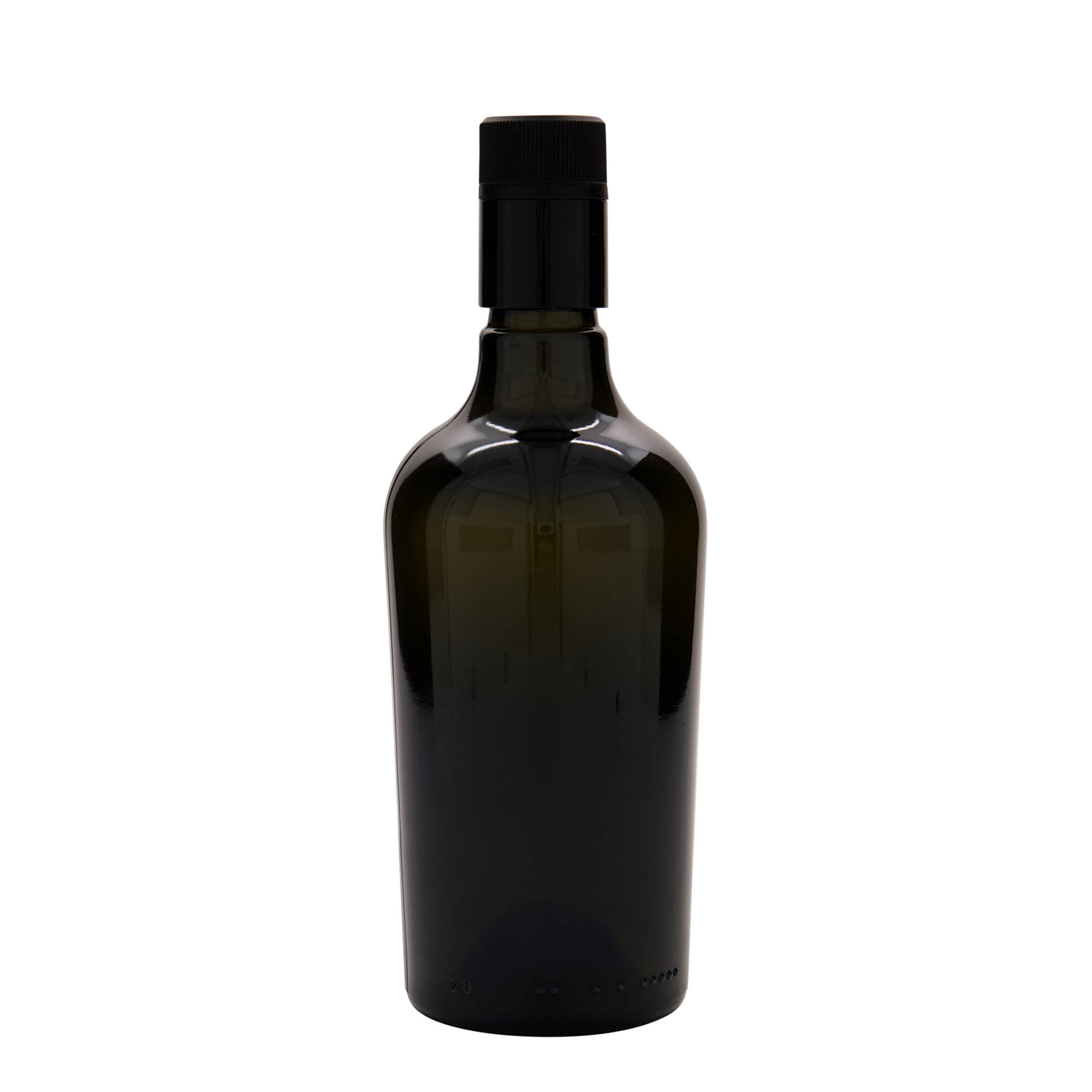 500 ml fľaša na ocot/olej 'Oleum', sklo, antikzelená, hrdlo: DOP