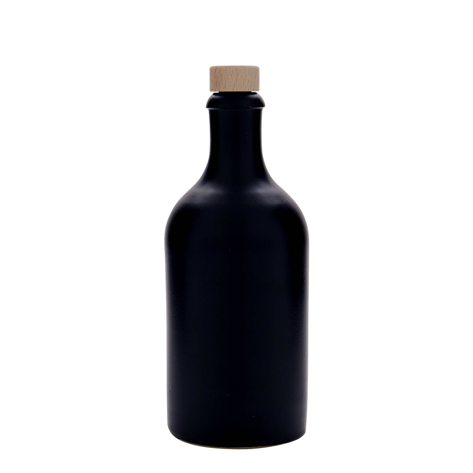 500 ml hlinený krčah, kamenina, čierna farba, hrdlo: korok