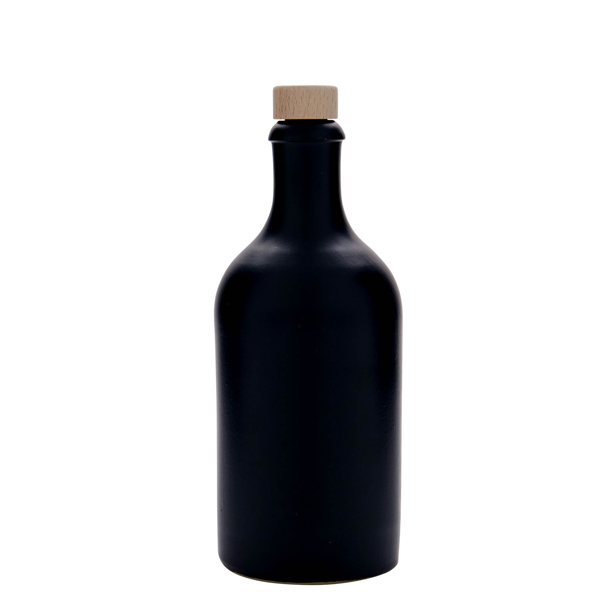 500 ml hlinený džbán, kamenina, čierny, ústie: korok