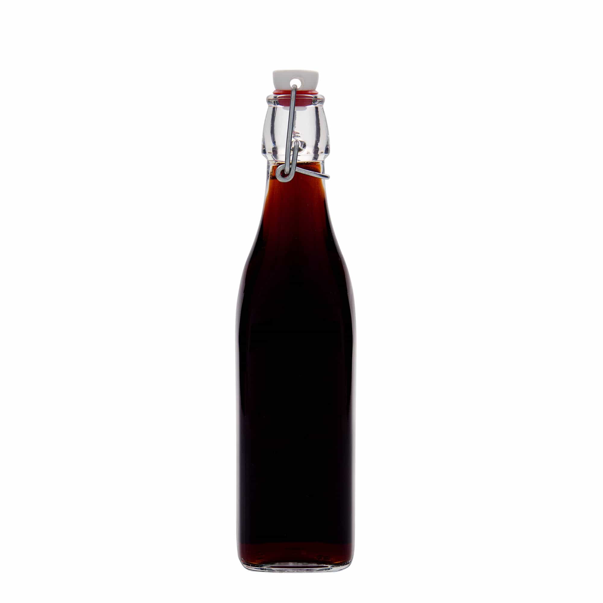 500 ml sklená fľaša „Swing, štvorcová, hrdlo: strmeňový uzáver