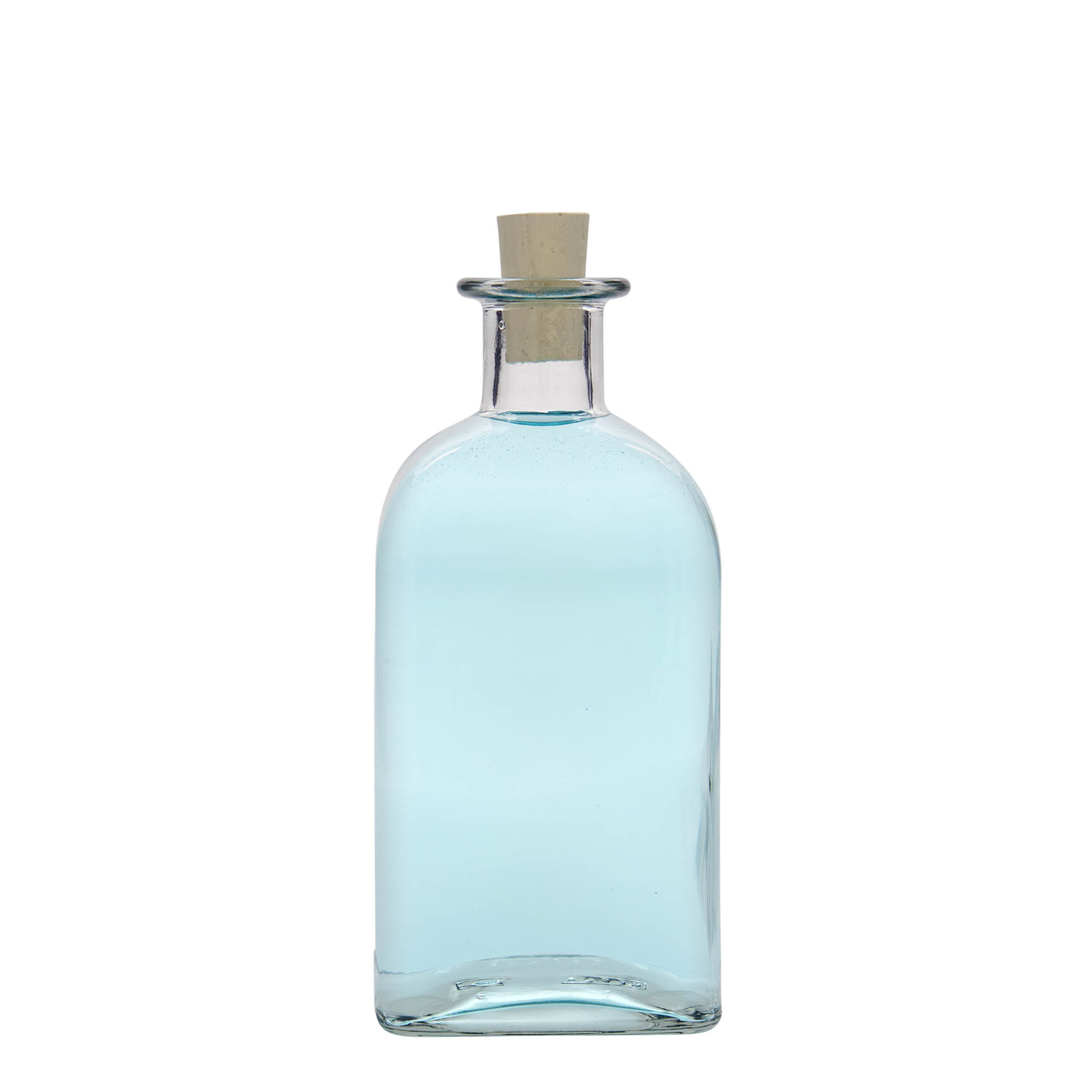 500 ml sklenená fľaša Apotheker Carré, štvorcová, hrdlo: korkové