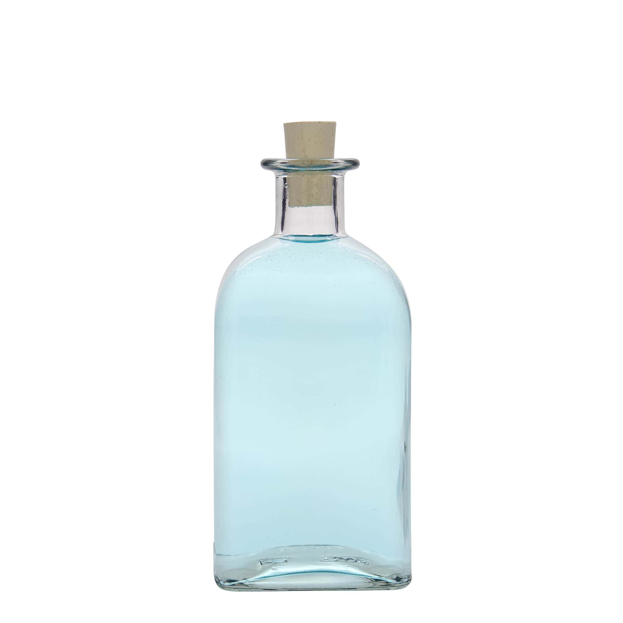 500 ml sklenená fľaša Apotheker Carré, štvorcová, hrdlo: korkové