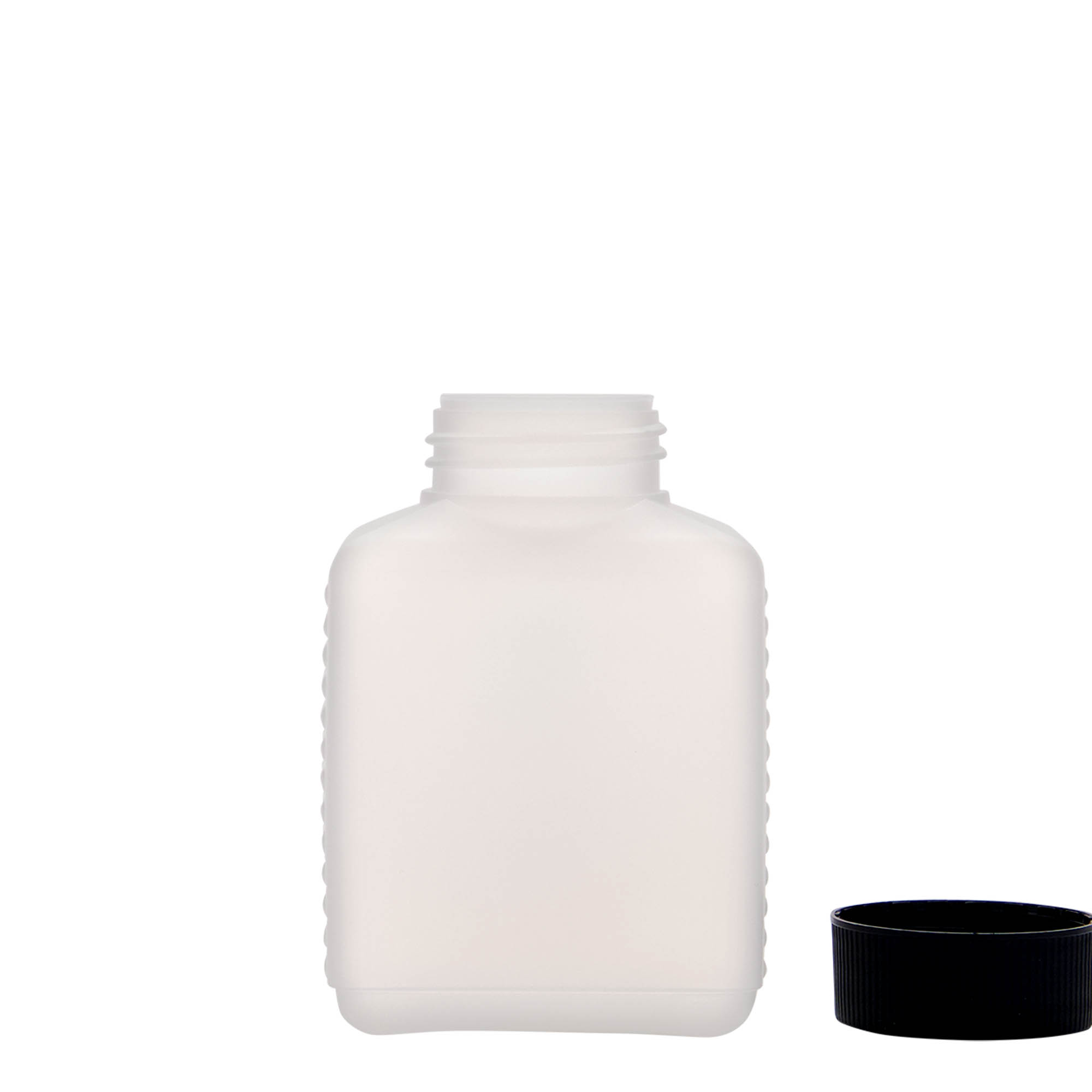 250 ml fľaša s širokým hrdlom, obdĺžniková, HDPE plast, prírodná farba, hrdlo: DIN 40 EPE 250 ml fľaša s širokým hrdlom, obdĺžniková, HDPE plast, prírodná farba, hrdlo: DIN 40 EPE