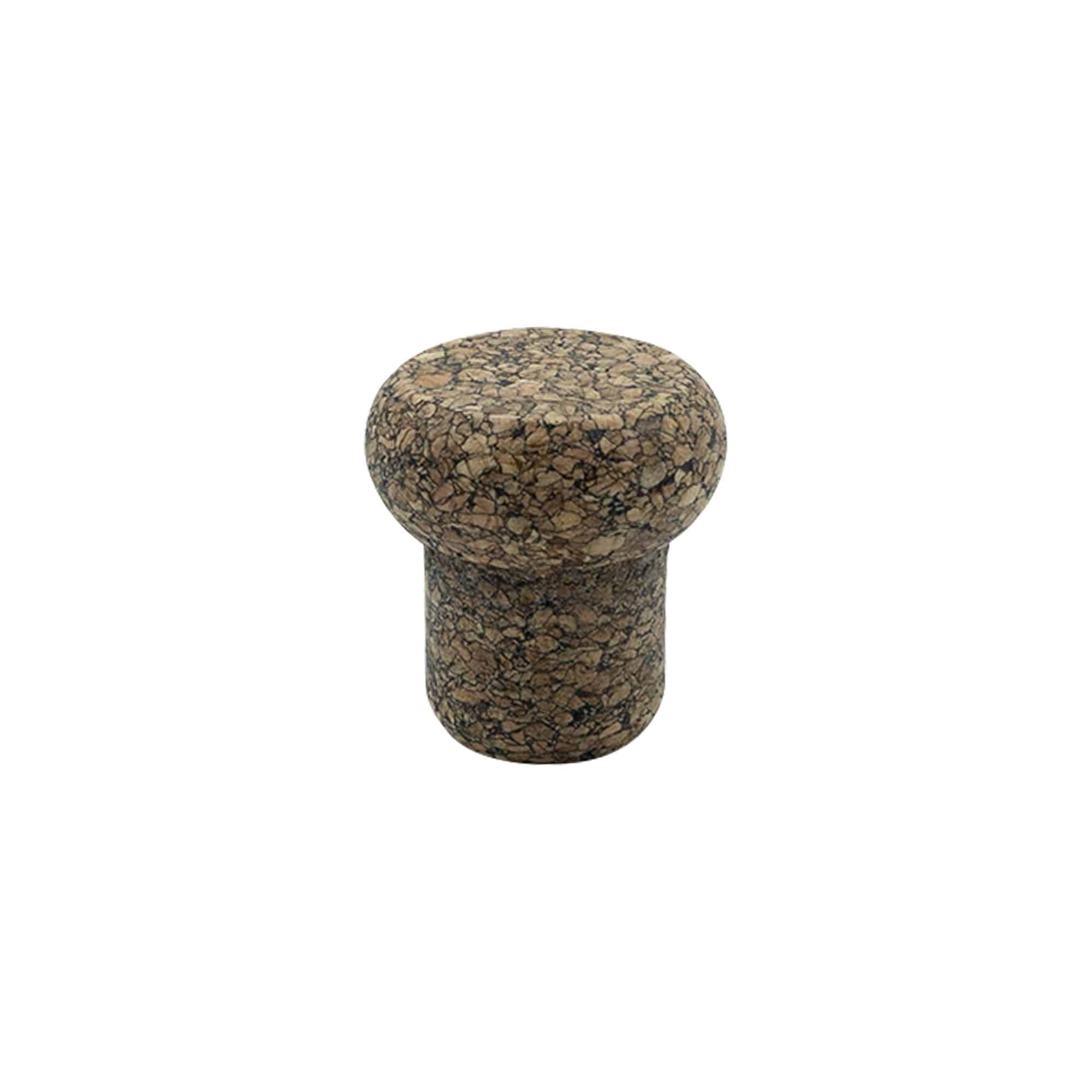 Zátky s hmatníkom 'Barrel' 22,5 mm, Corkcoal, pre hrdlo: korok