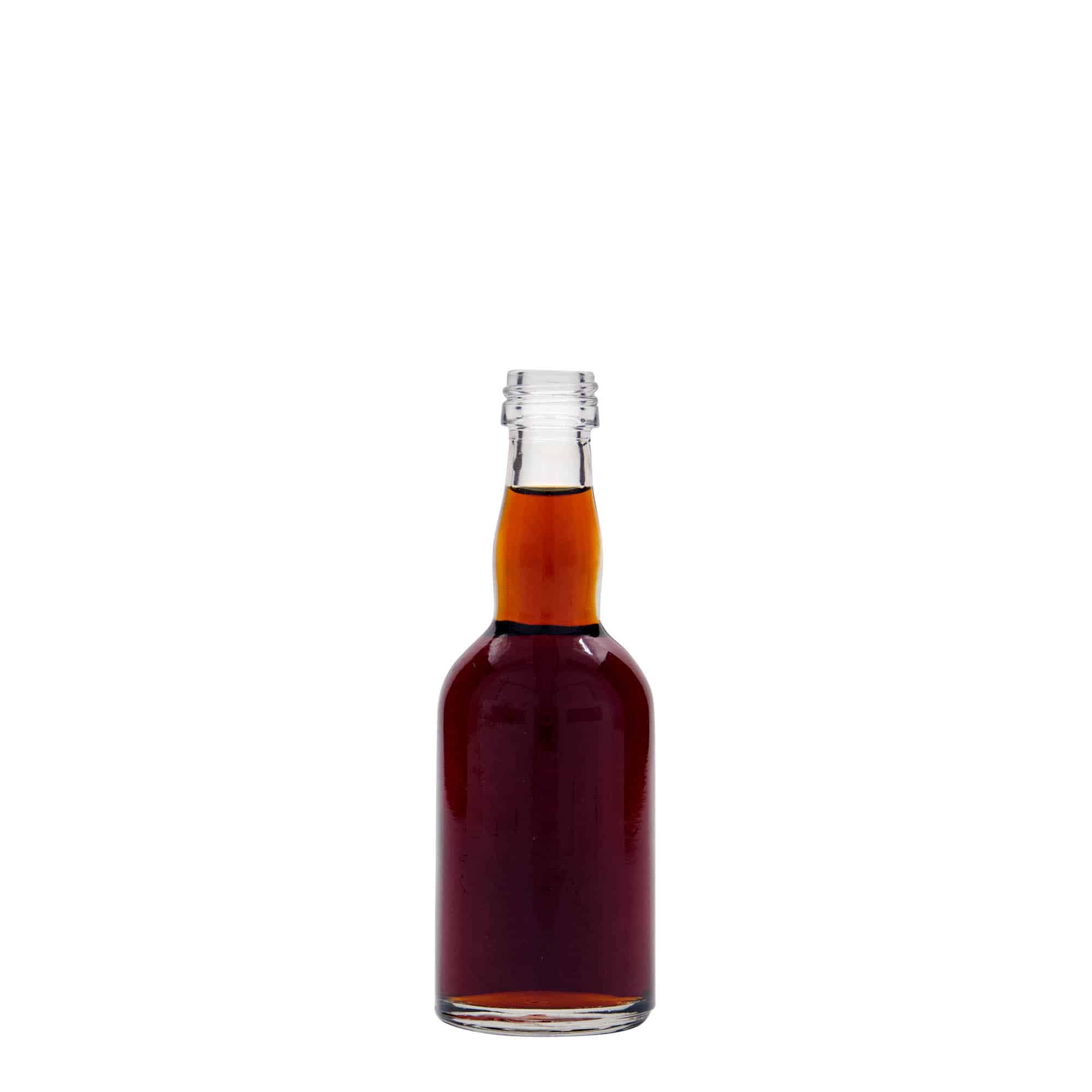 50 ml sklená fľaša „Proba“, hrdlo: PP 18