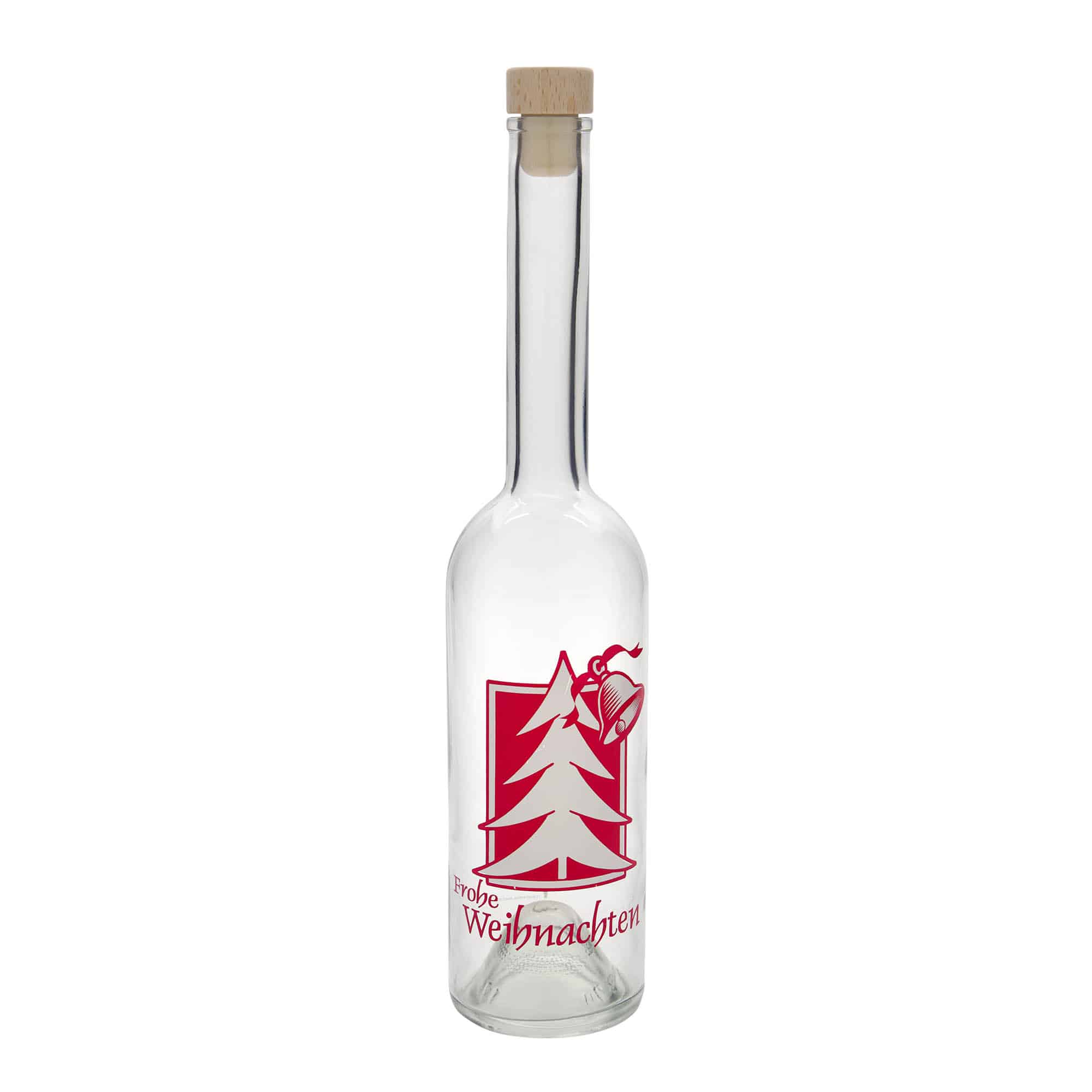 500 ml sklenená fľaša 'Opera', motív: Vianočný pozdrav, hrdlo: korok 500 ml sklenená fľaša 'Opera', motív: Vianočný pozdrav, hrdlo: korok