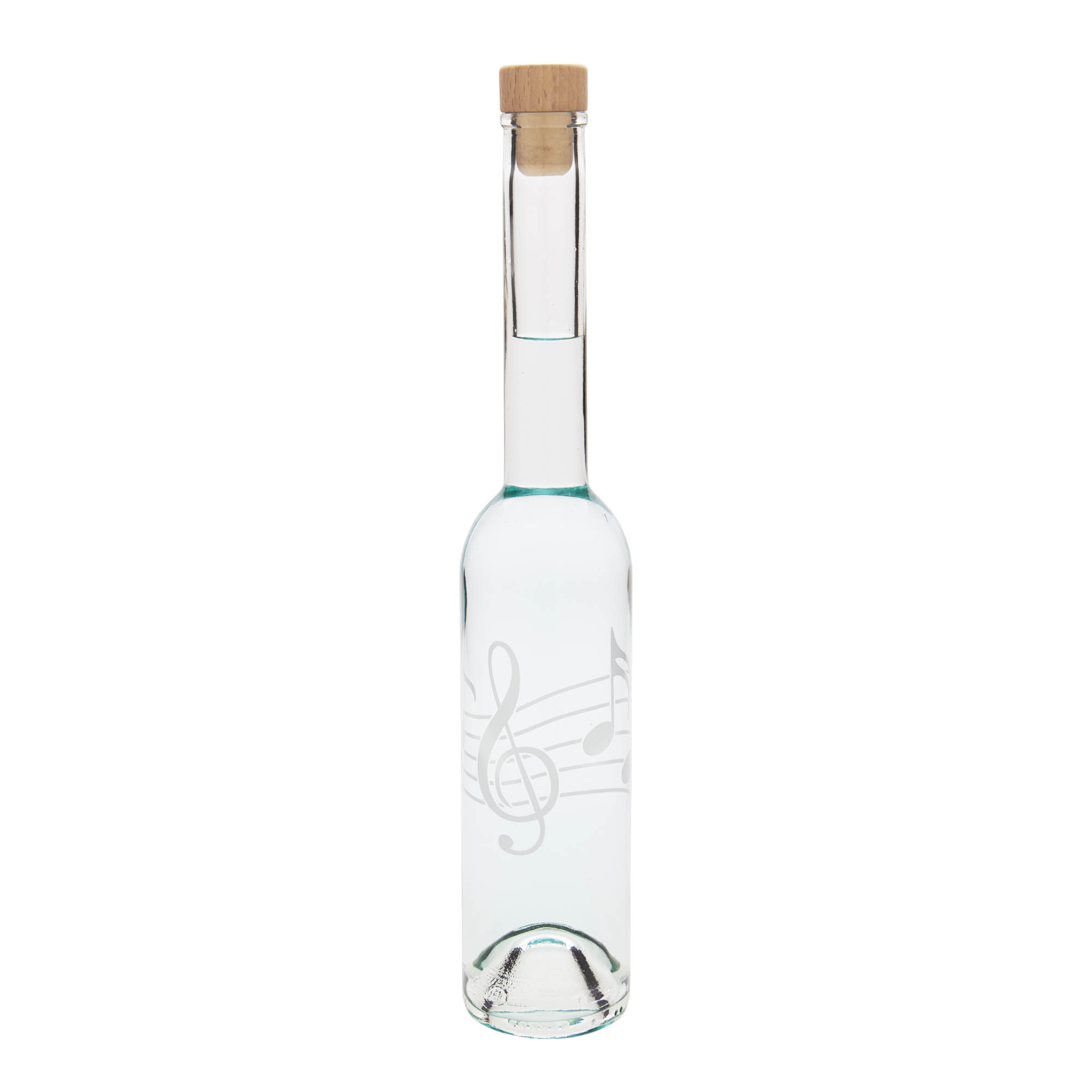 350 ml sklenená fľaša 'Opera', motív: noty, uzáver: korok