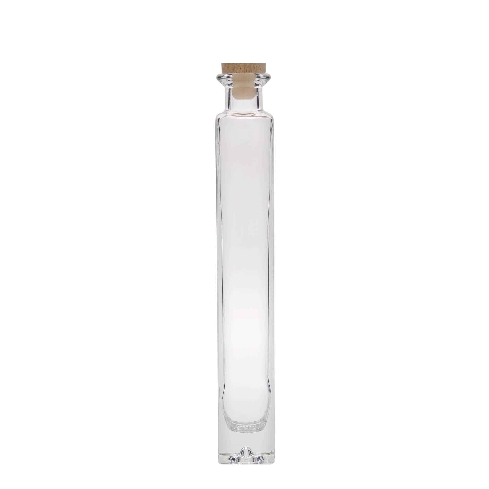 200 ml sklená fľaša „Tommy“, štvorcová, hrdlo: korok