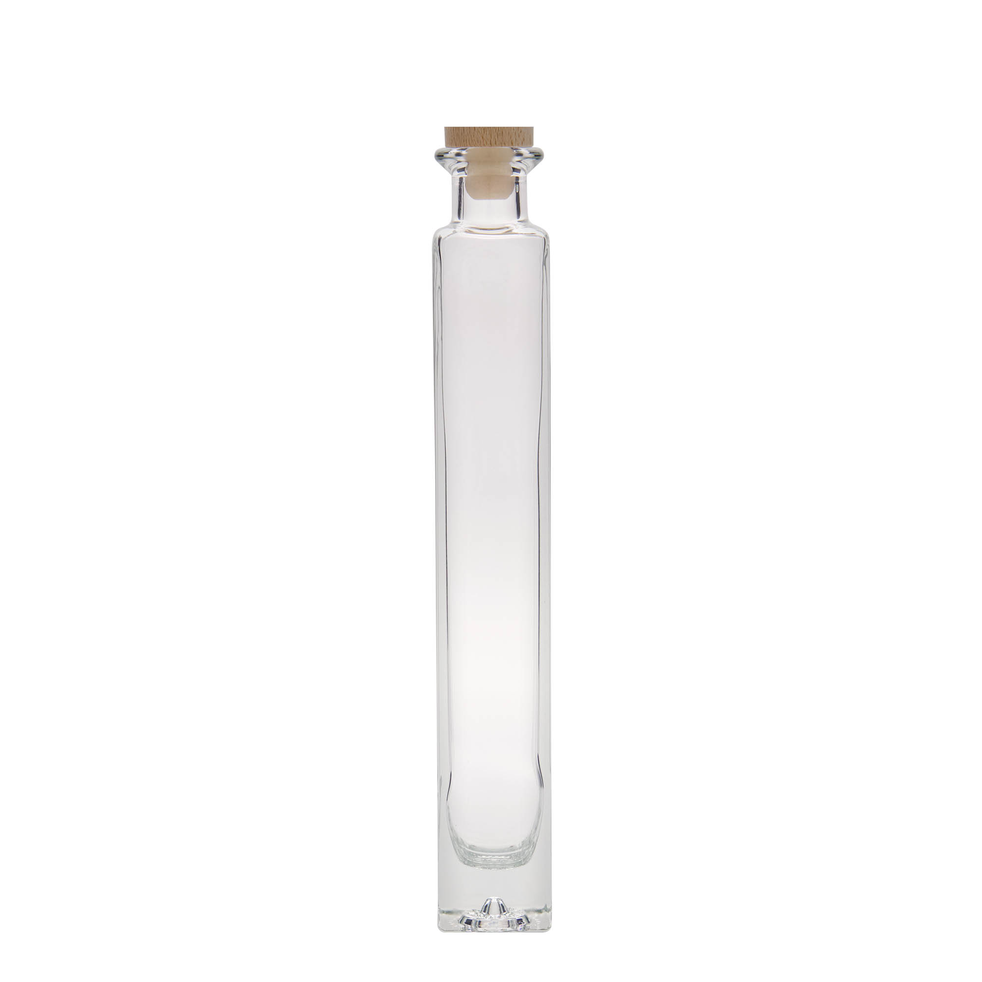 200 ml sklenená fľaša 'Tommy', štvorcová, hrdlo: korkové