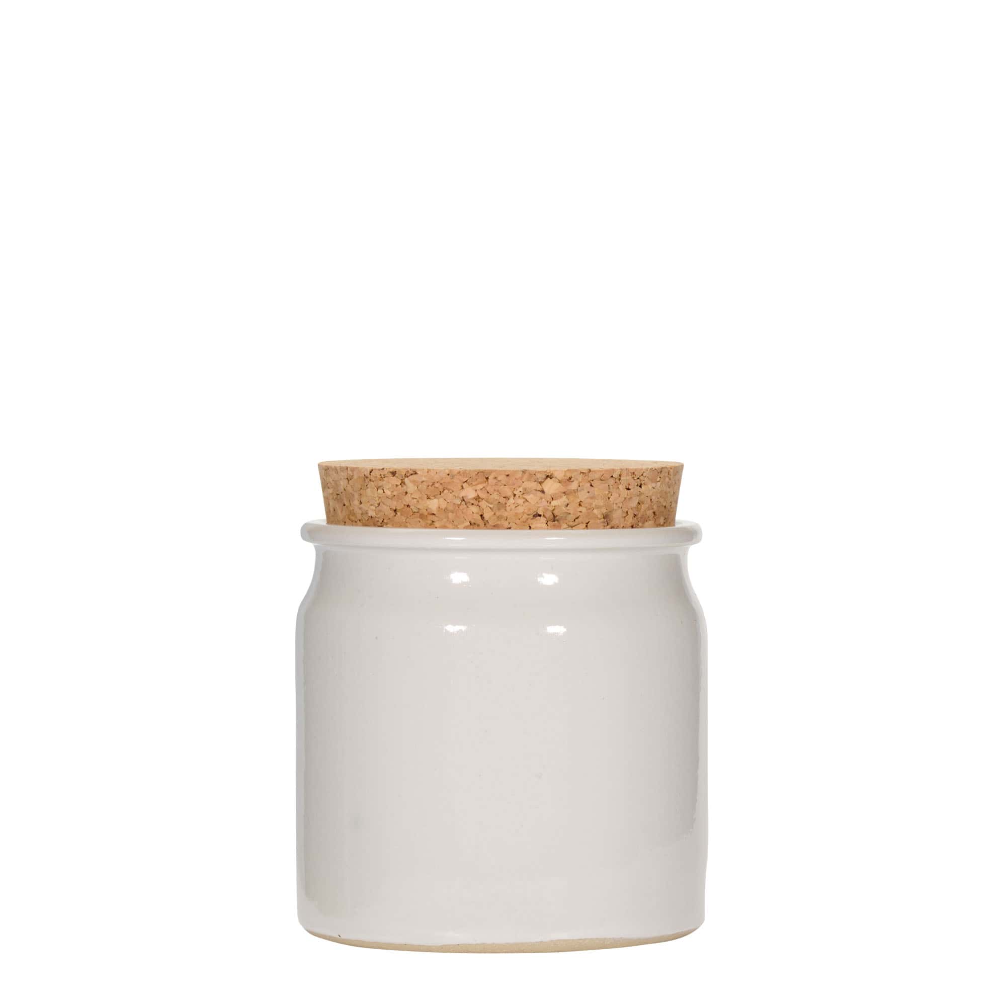 160 ml kameninový hrniec, keramika, biela farba, hrdlo: korok